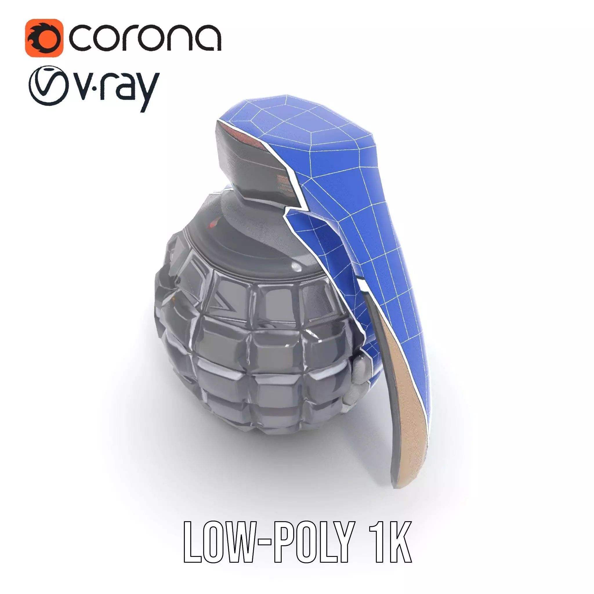 Black Grenade model pack Low-poly 3D model_32