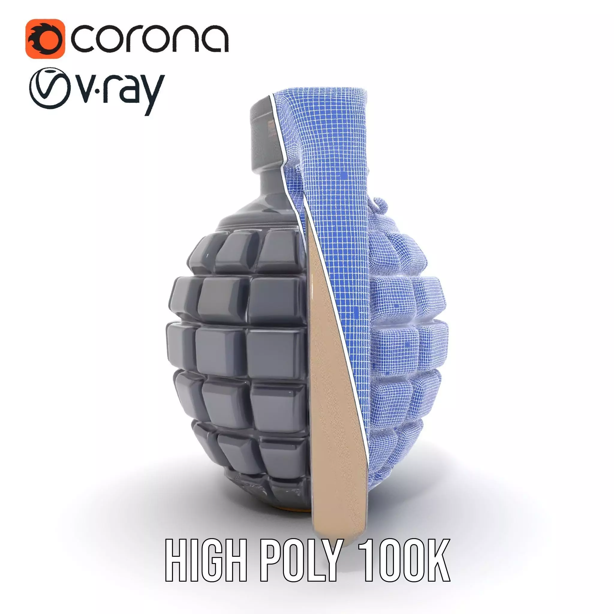 Black Grenade model pack Low-poly 3D model_30