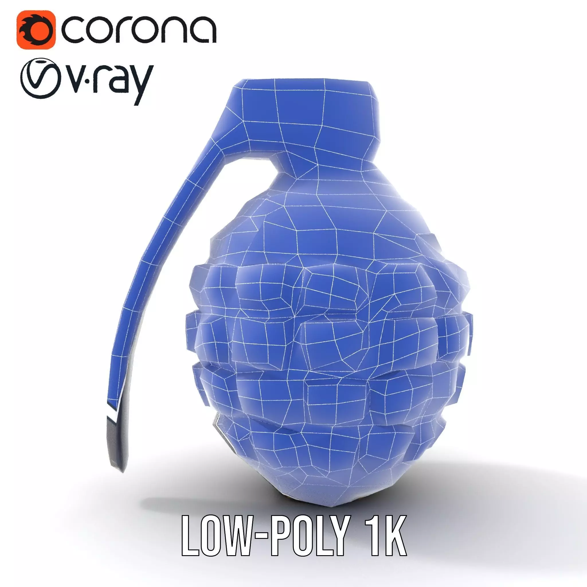 Black Grenade model pack Low-poly 3D model_8