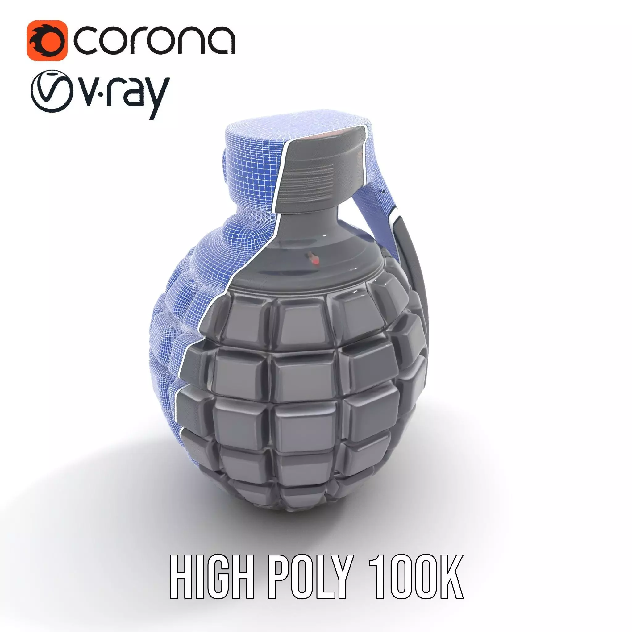 Black Grenade model pack Low-poly 3D model_35