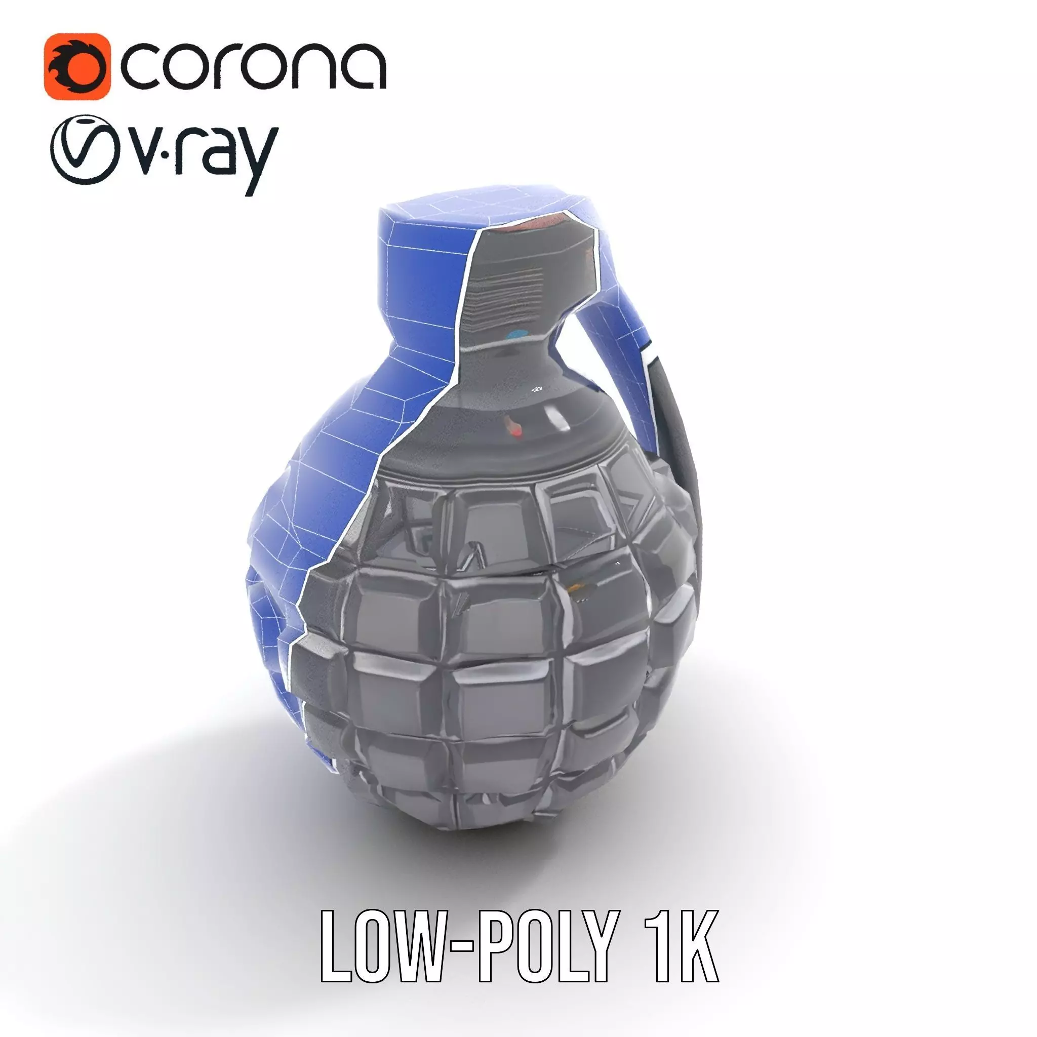Black Grenade model pack Low-poly 3D model_21