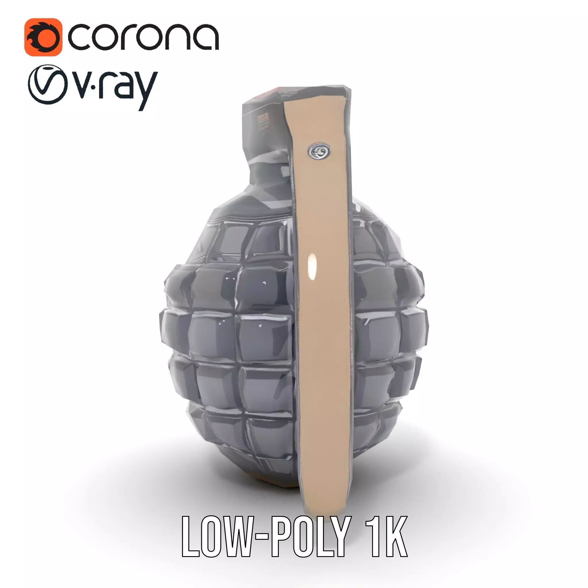 Black Grenade model pack Low-poly 3D model_29