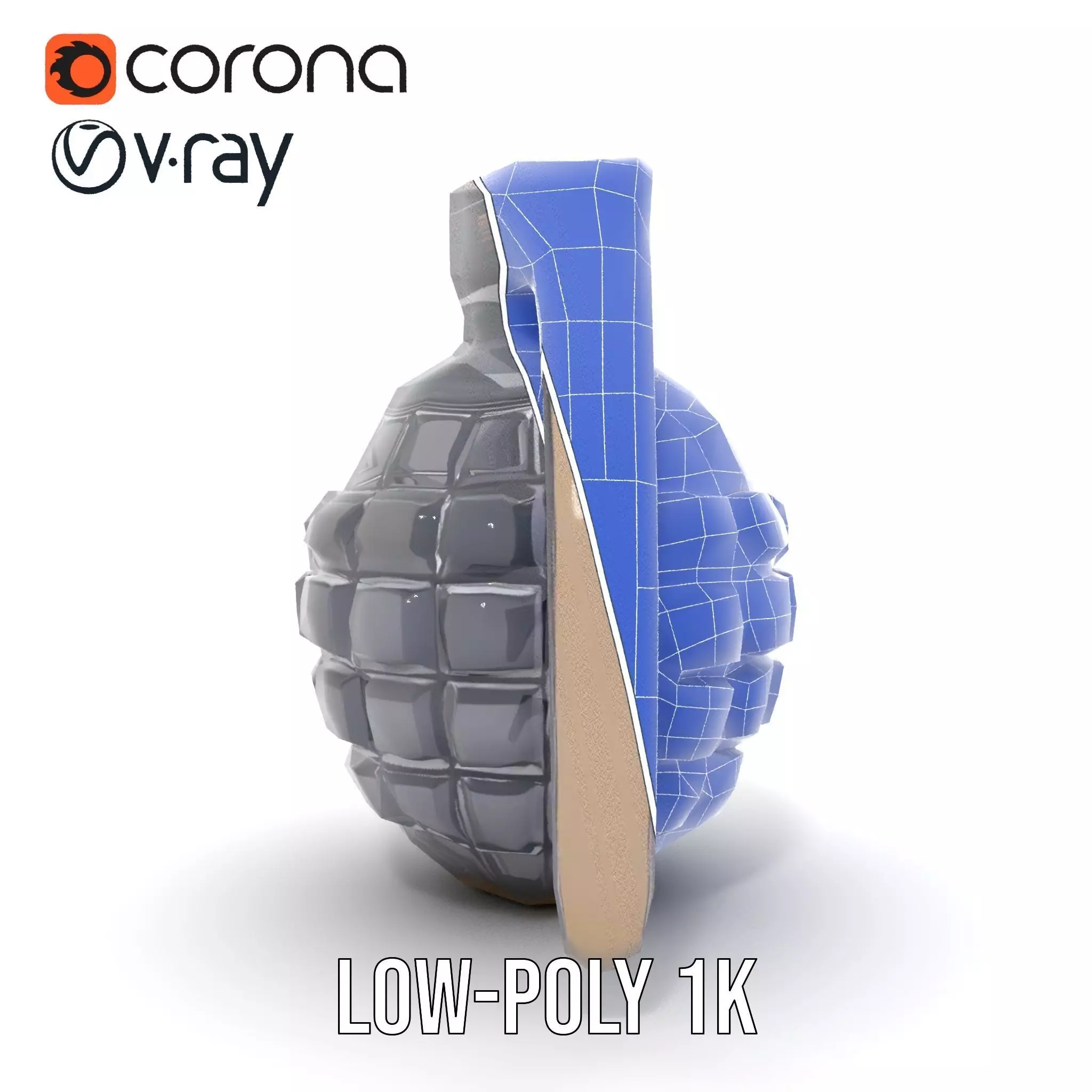 Black Grenade model pack Low-poly 3D model_26