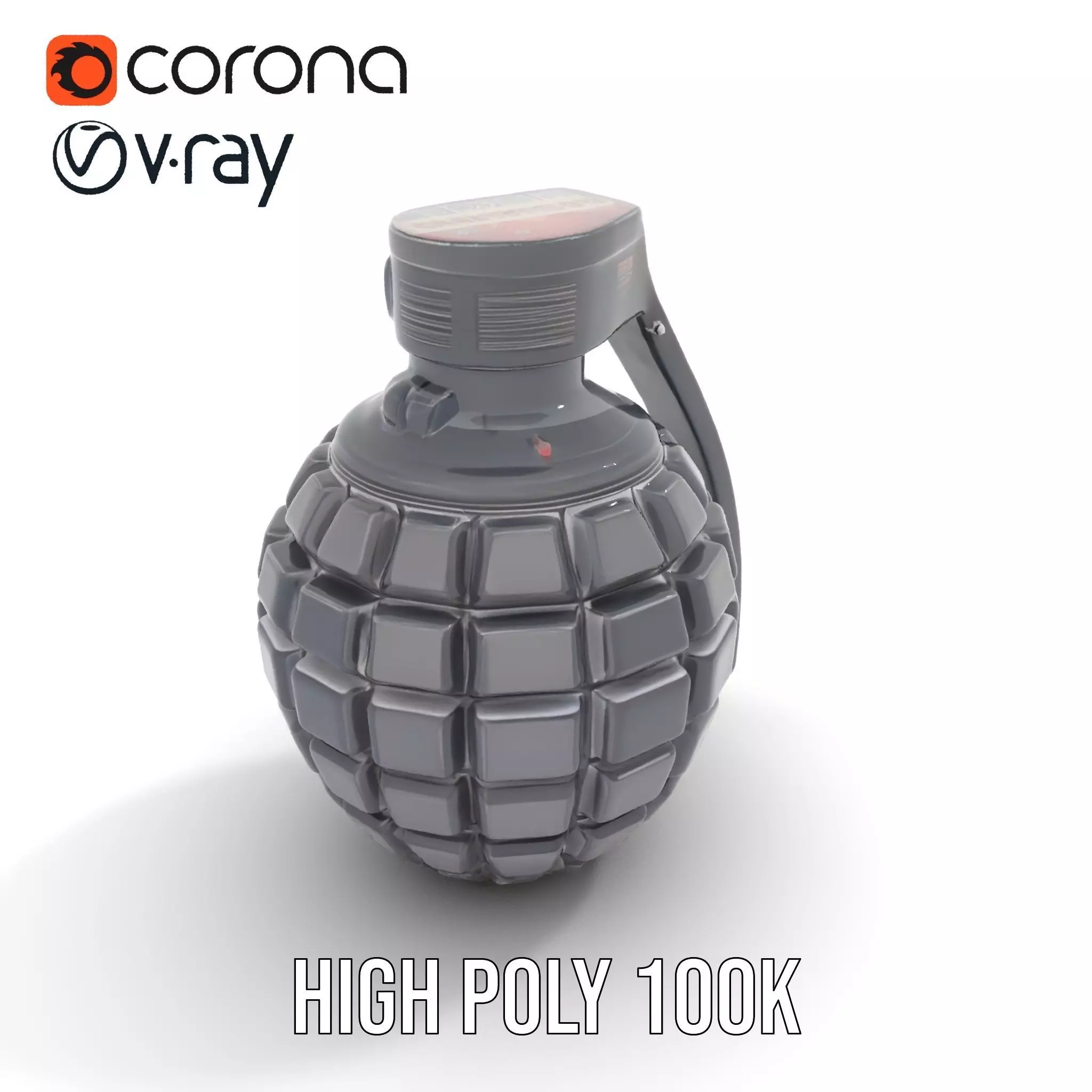 Black Grenade model pack Low-poly 3D model_19