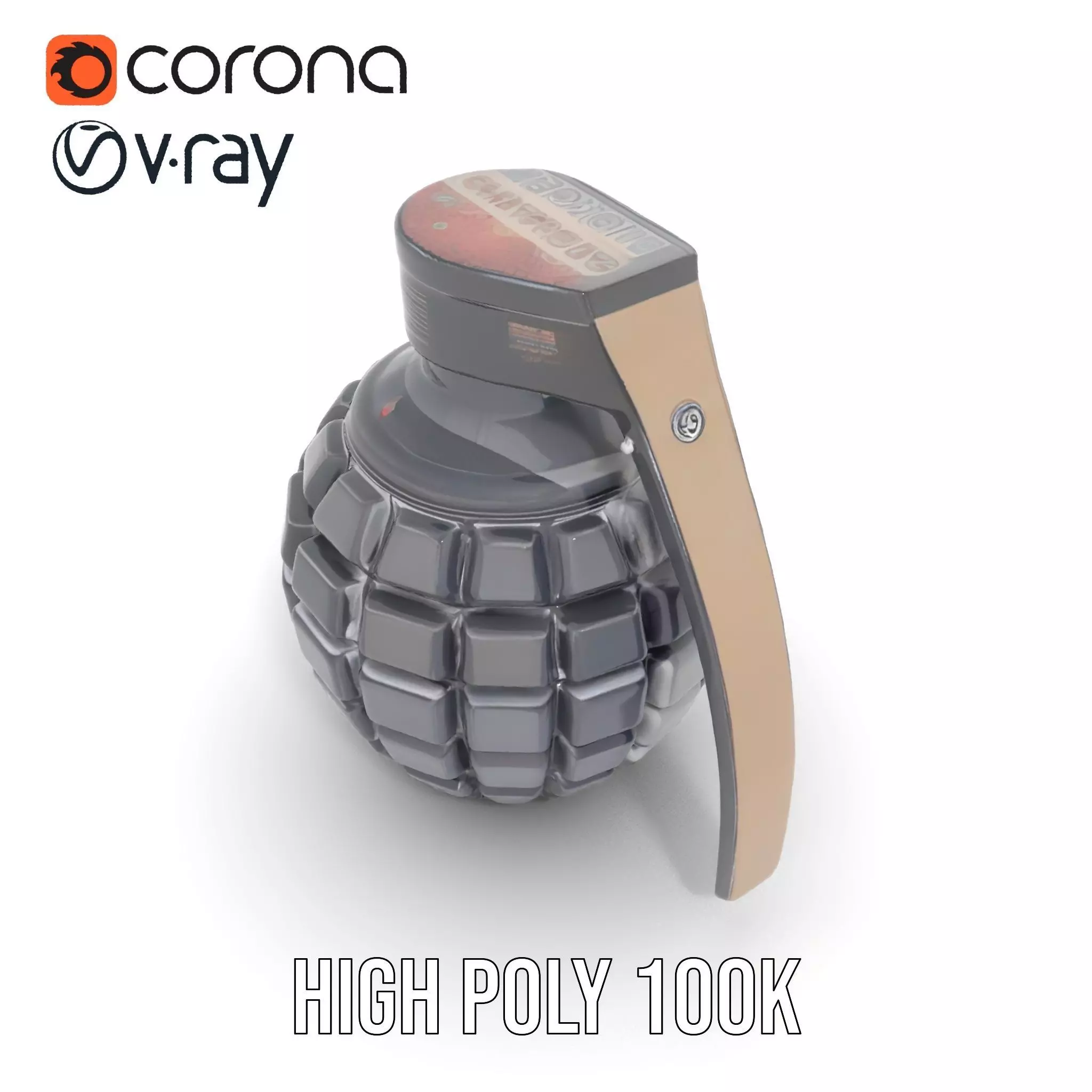 Black Grenade model pack Low-poly 3D model_16