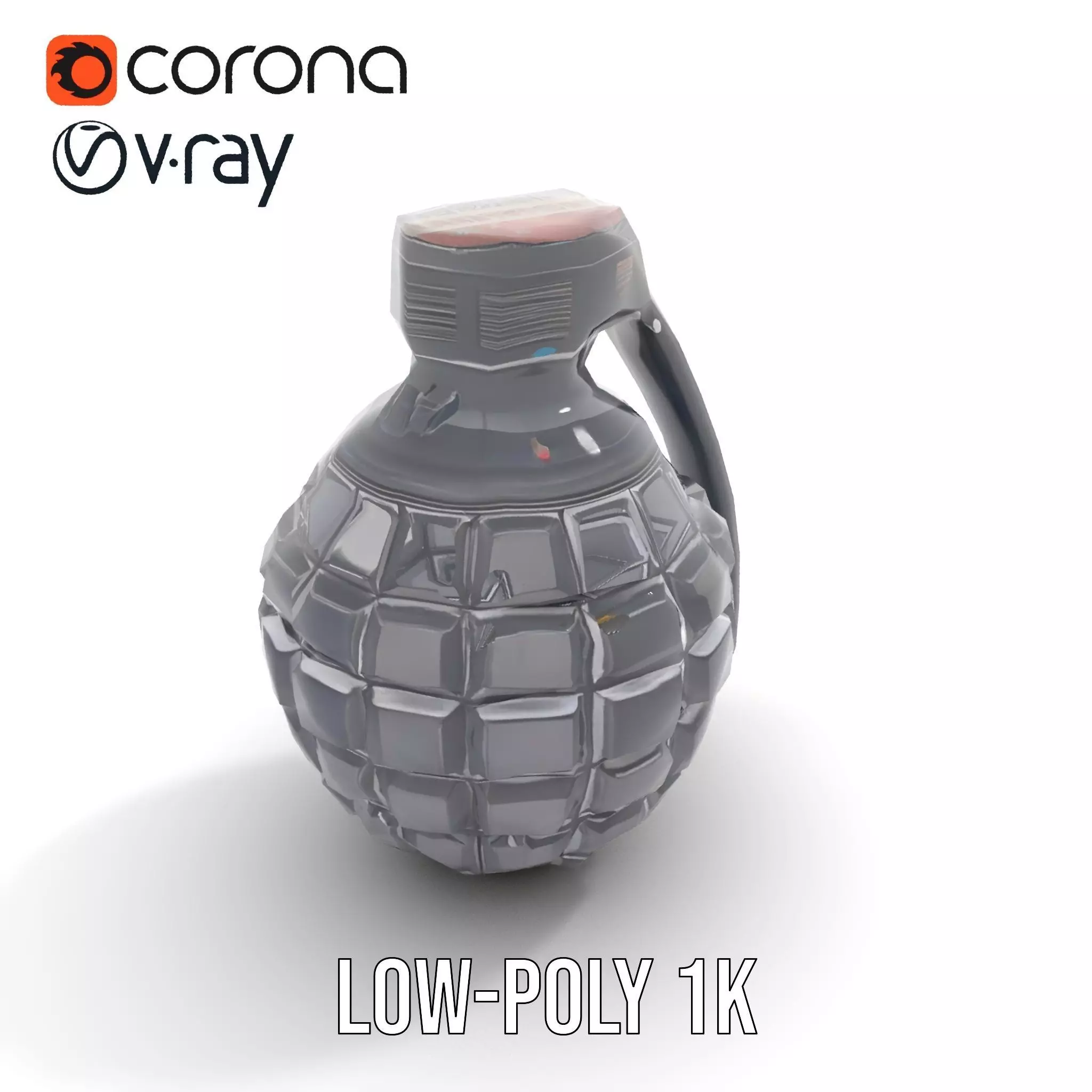 Black Grenade model pack Low-poly 3D model_23