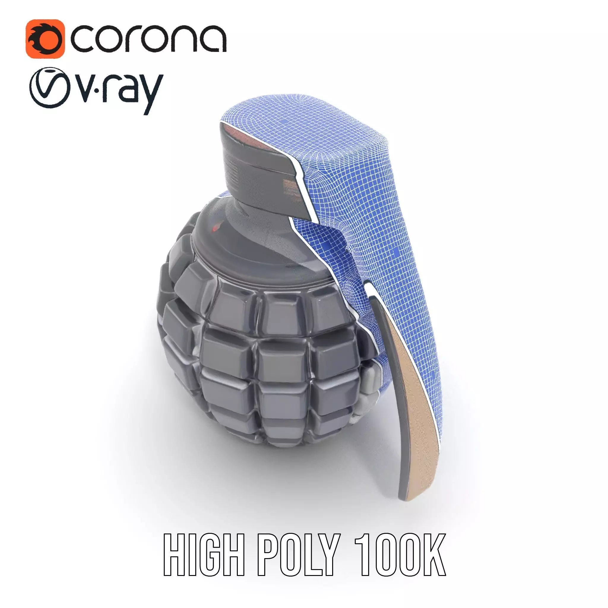 Black Grenade model pack Low-poly 3D model_33