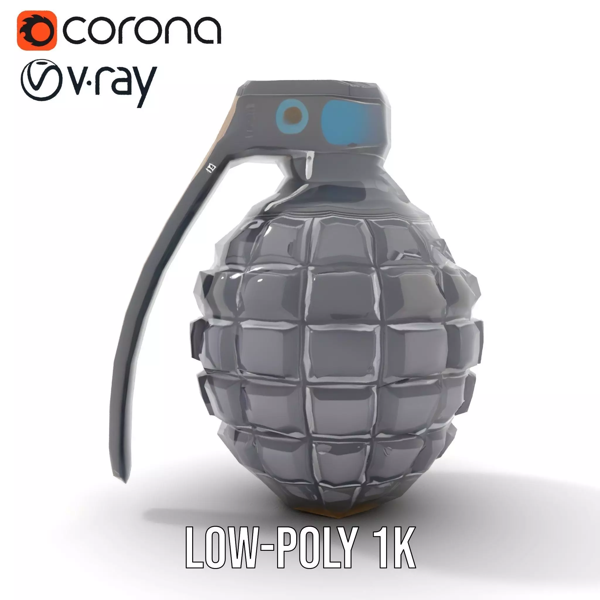 Black Grenade model pack Low-poly 3D model_18