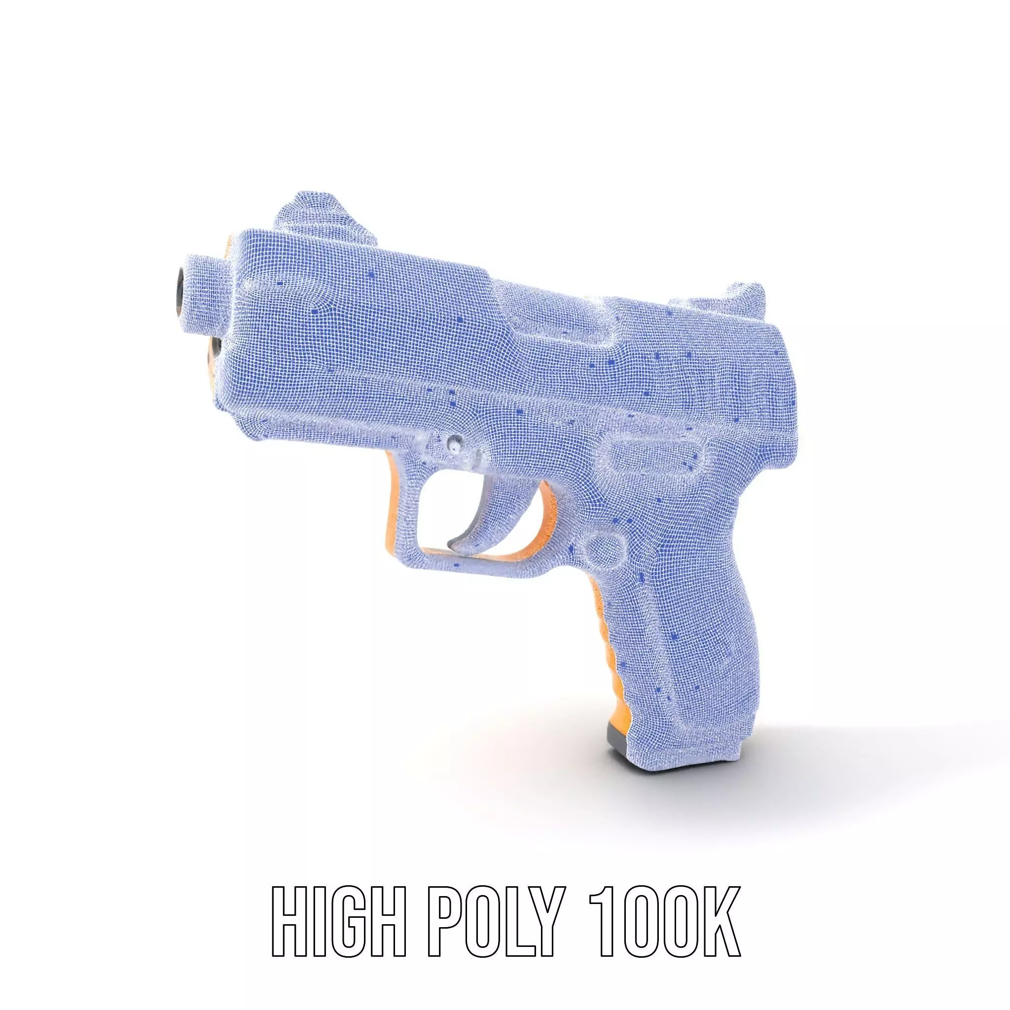 Vibrant Orange Pistol model pack Low-poly 3D model_4