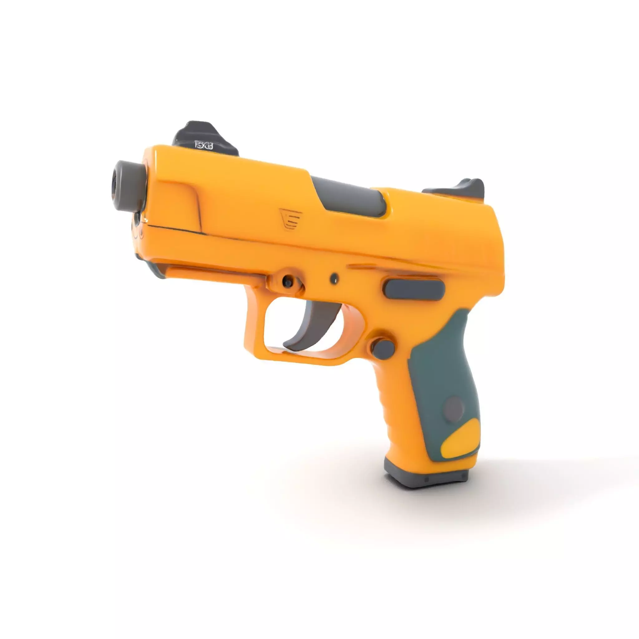 Vibrant Orange Pistol model pack Low-poly 3D model_0