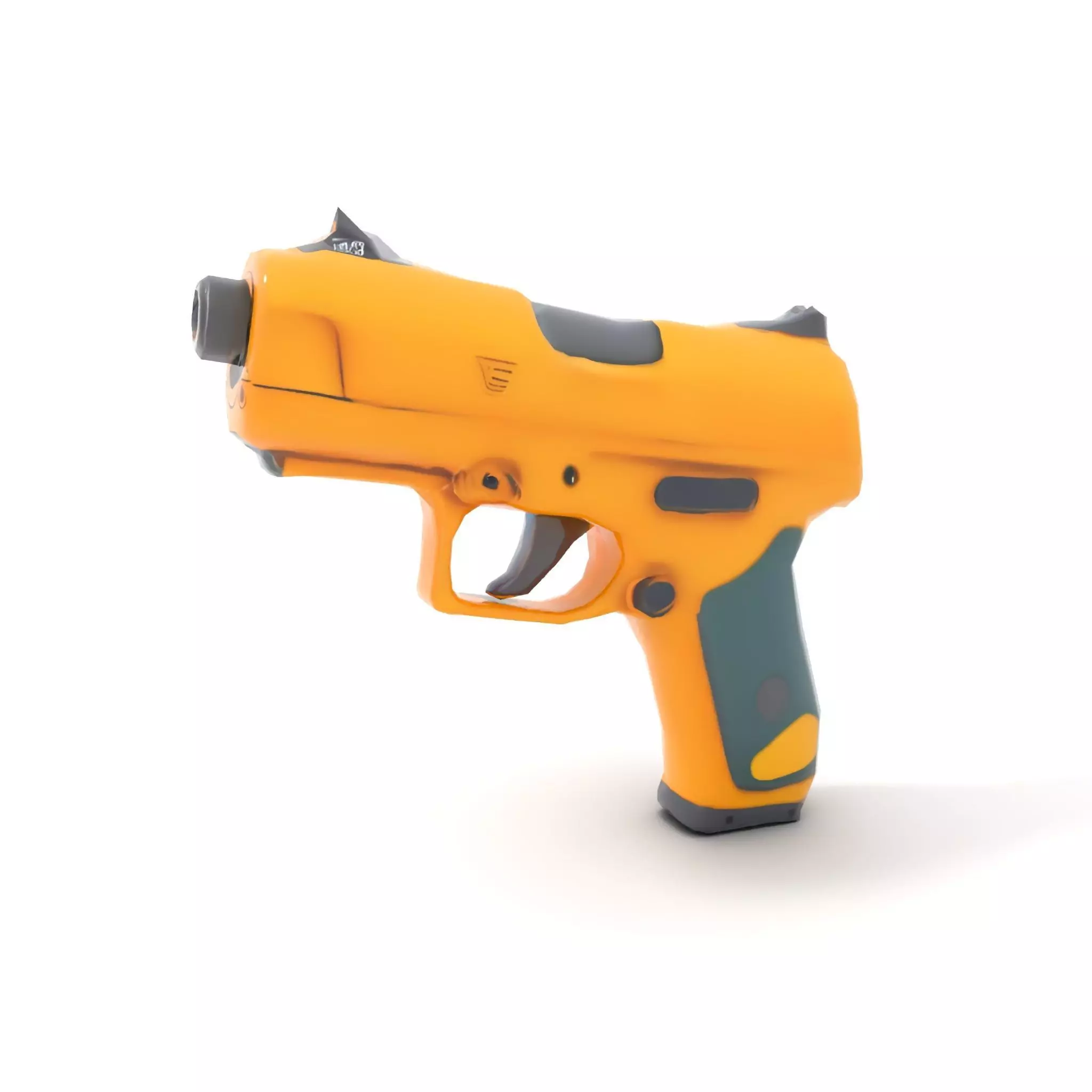 Vibrant Orange Pistol model pack Low-poly 3D model_7