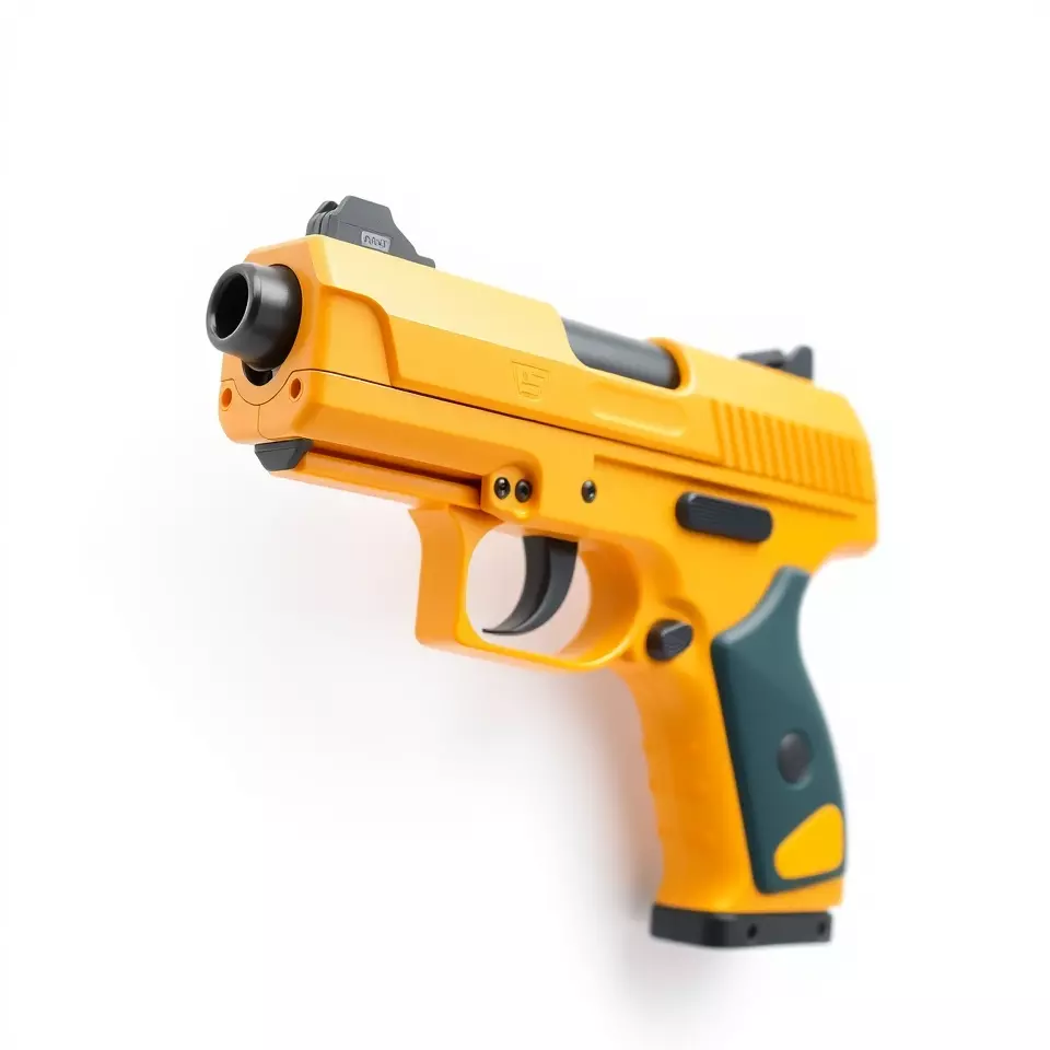 Vibrant Orange Pistol model pack Low-poly 3D model_2