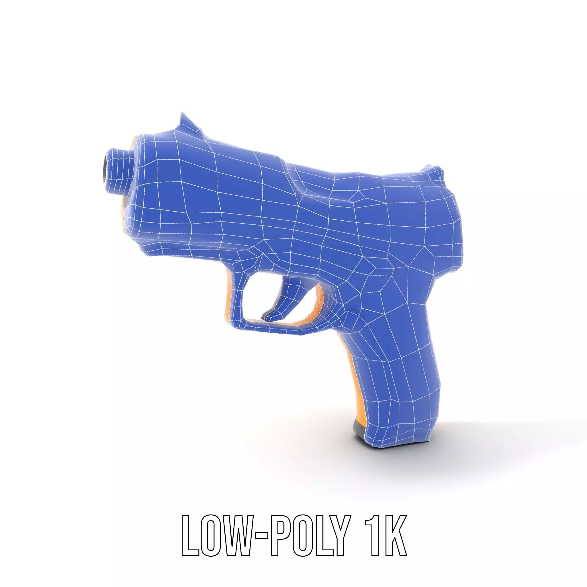 Vibrant Orange Pistol model pack Low-poly 3D model_27