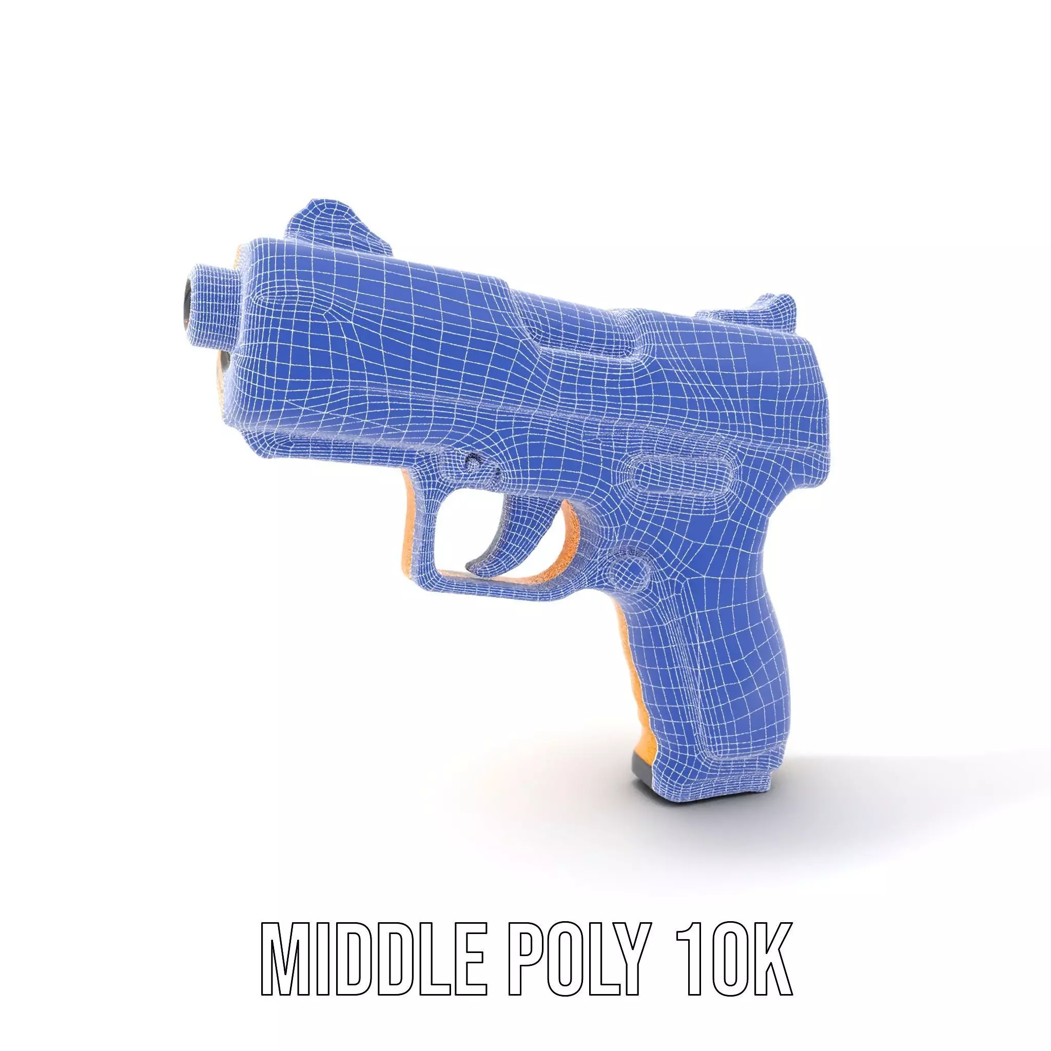 Vibrant Orange Pistol model pack Low-poly 3D model_18