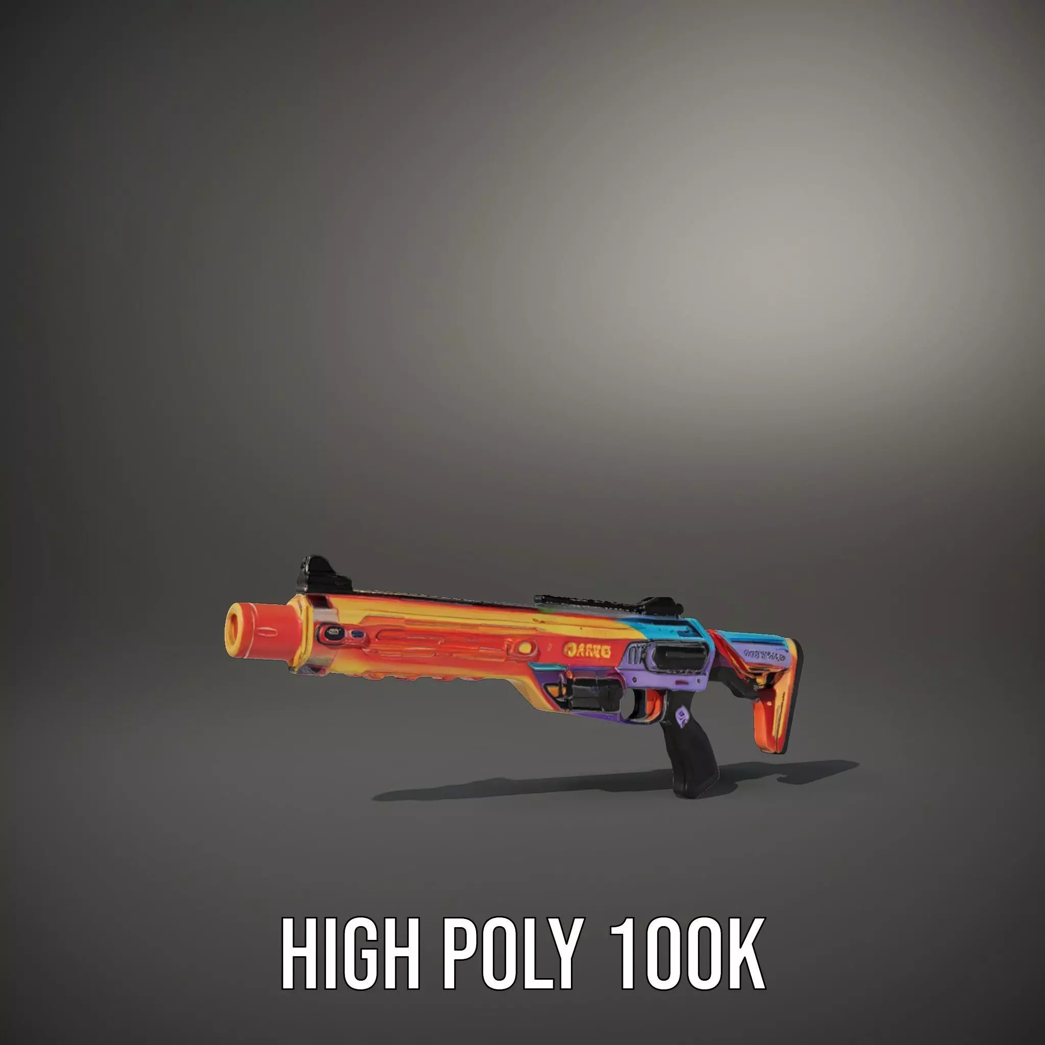 Neon Blaster model pack Low-poly 3D model_9