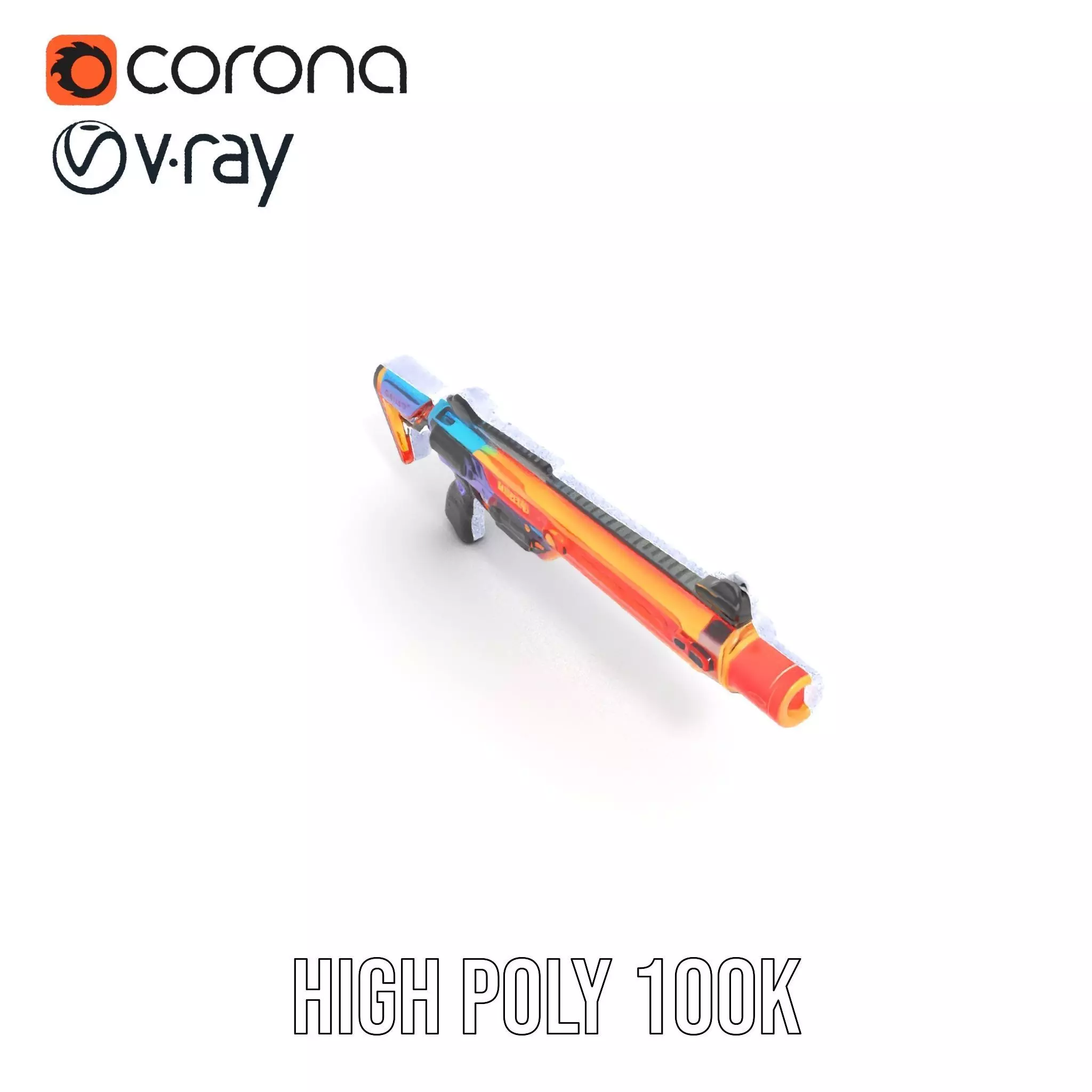 Neon Blaster model pack Low-poly 3D model_33