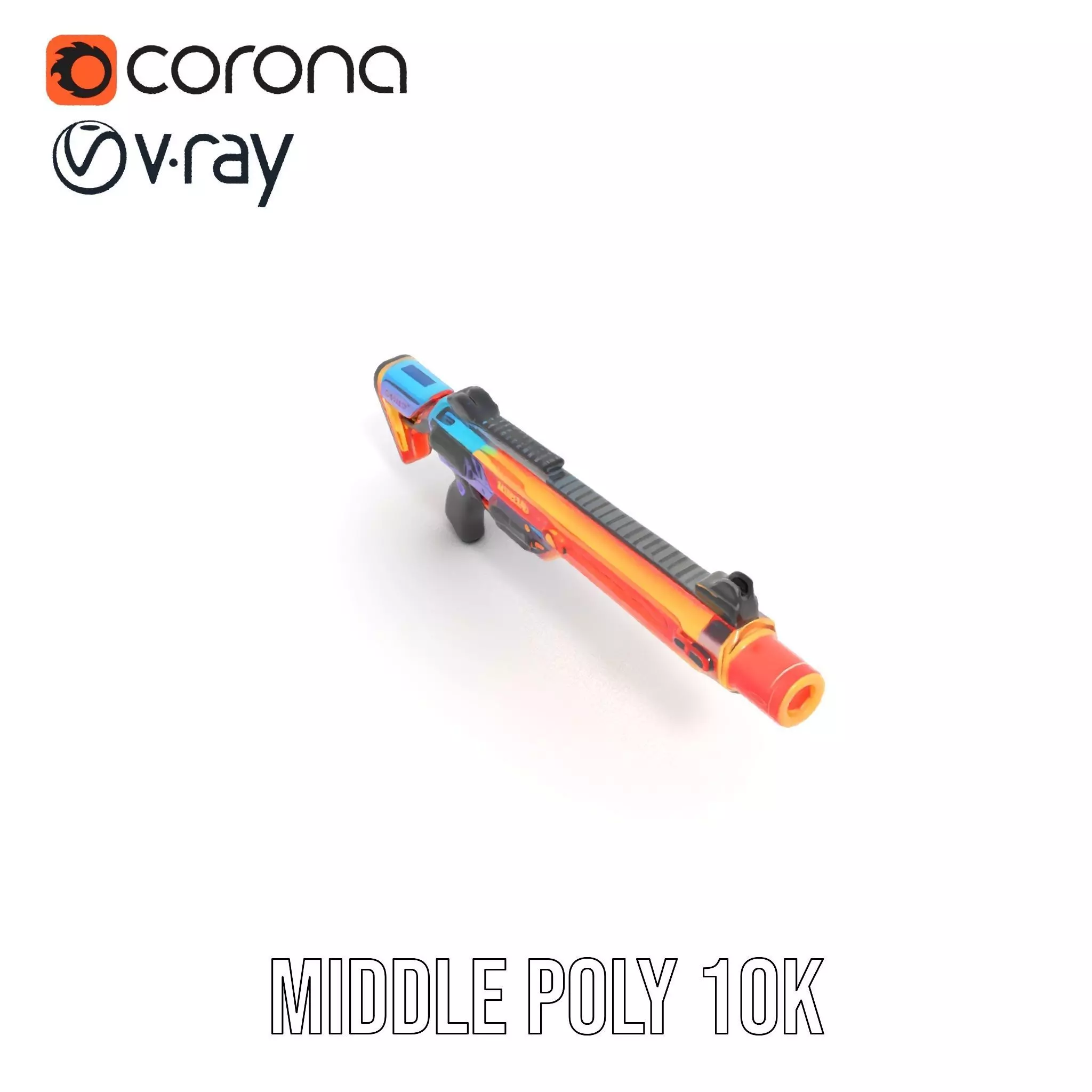 Neon Blaster model pack Low-poly 3D model_12