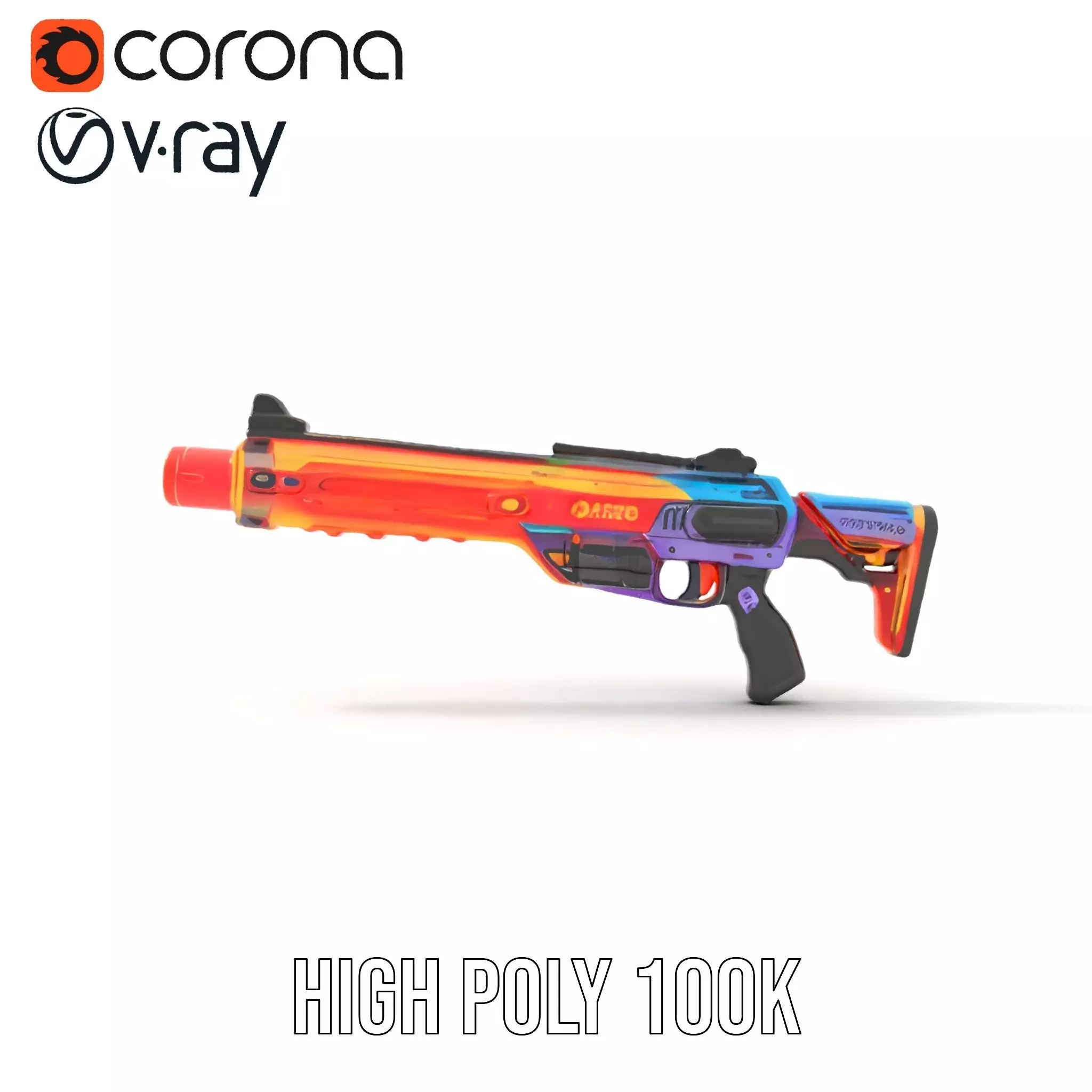 Neon Blaster model pack Low-poly 3D model_16