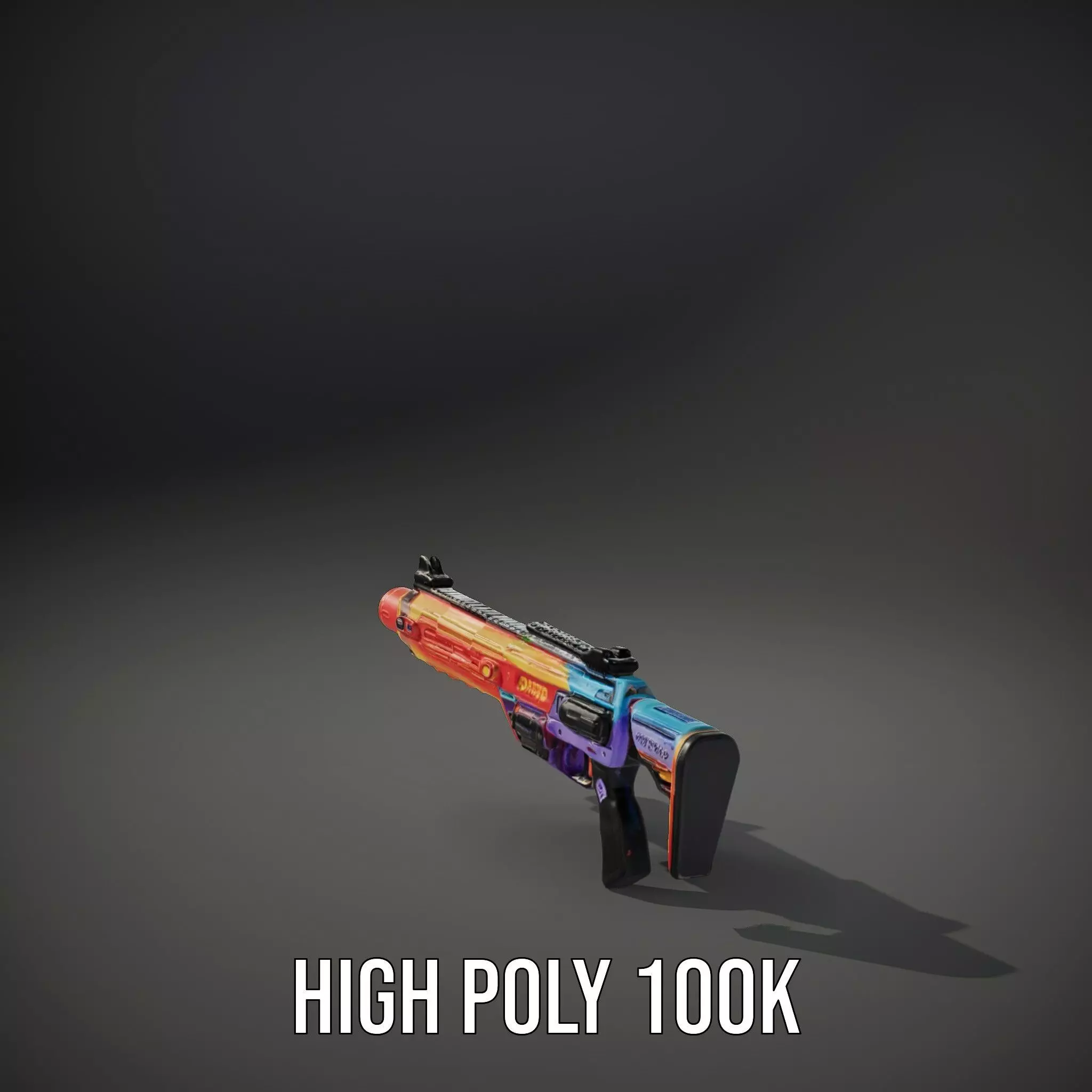 Neon Blaster model pack Low-poly 3D model_11