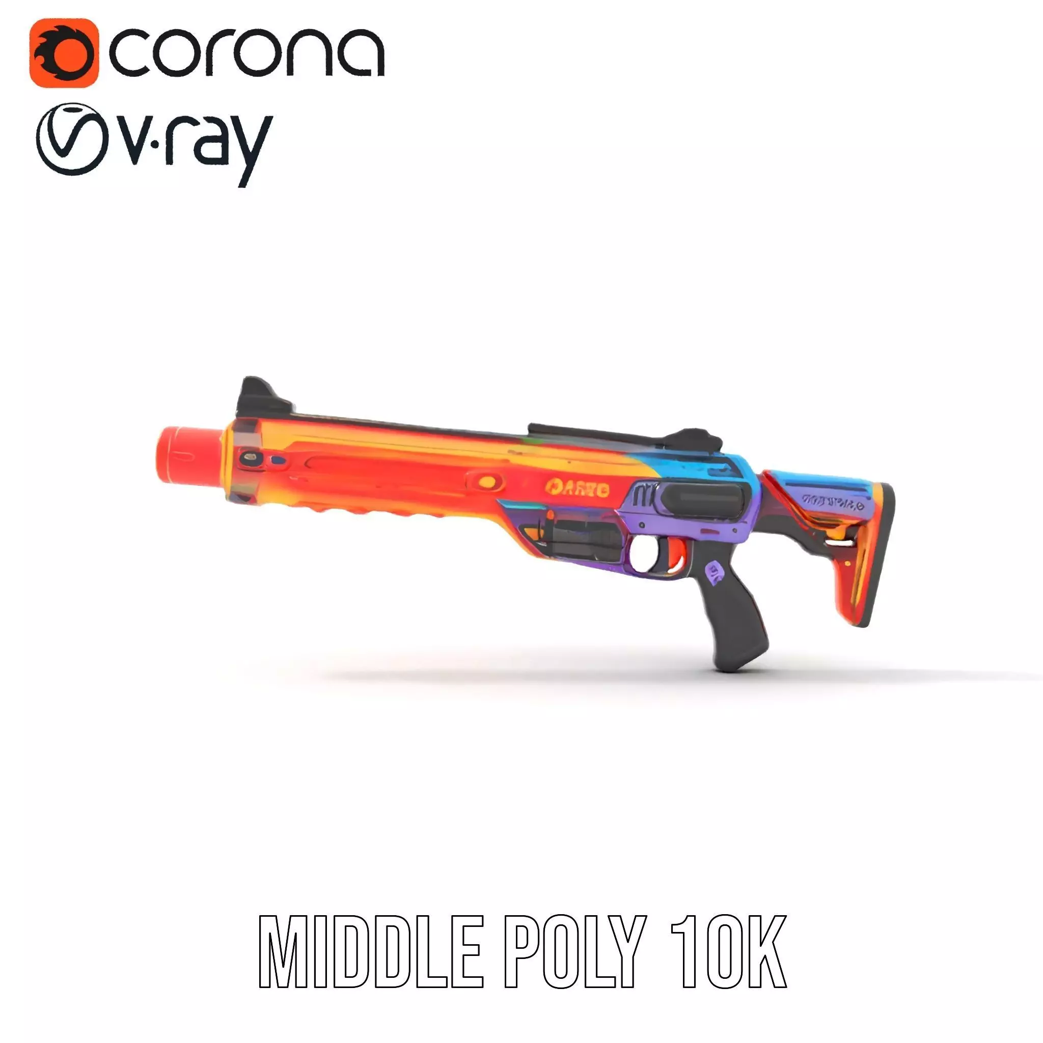 Neon Blaster model pack Low-poly 3D model_30