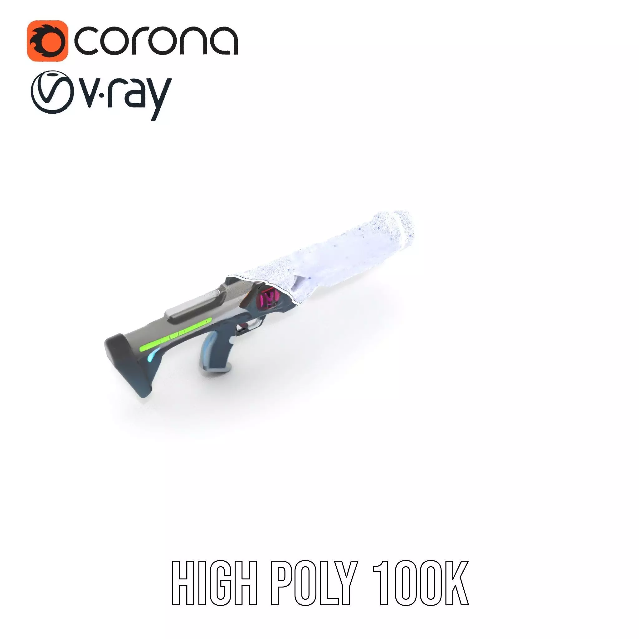 Neon Rifle model pack Low-poly 3D model_24