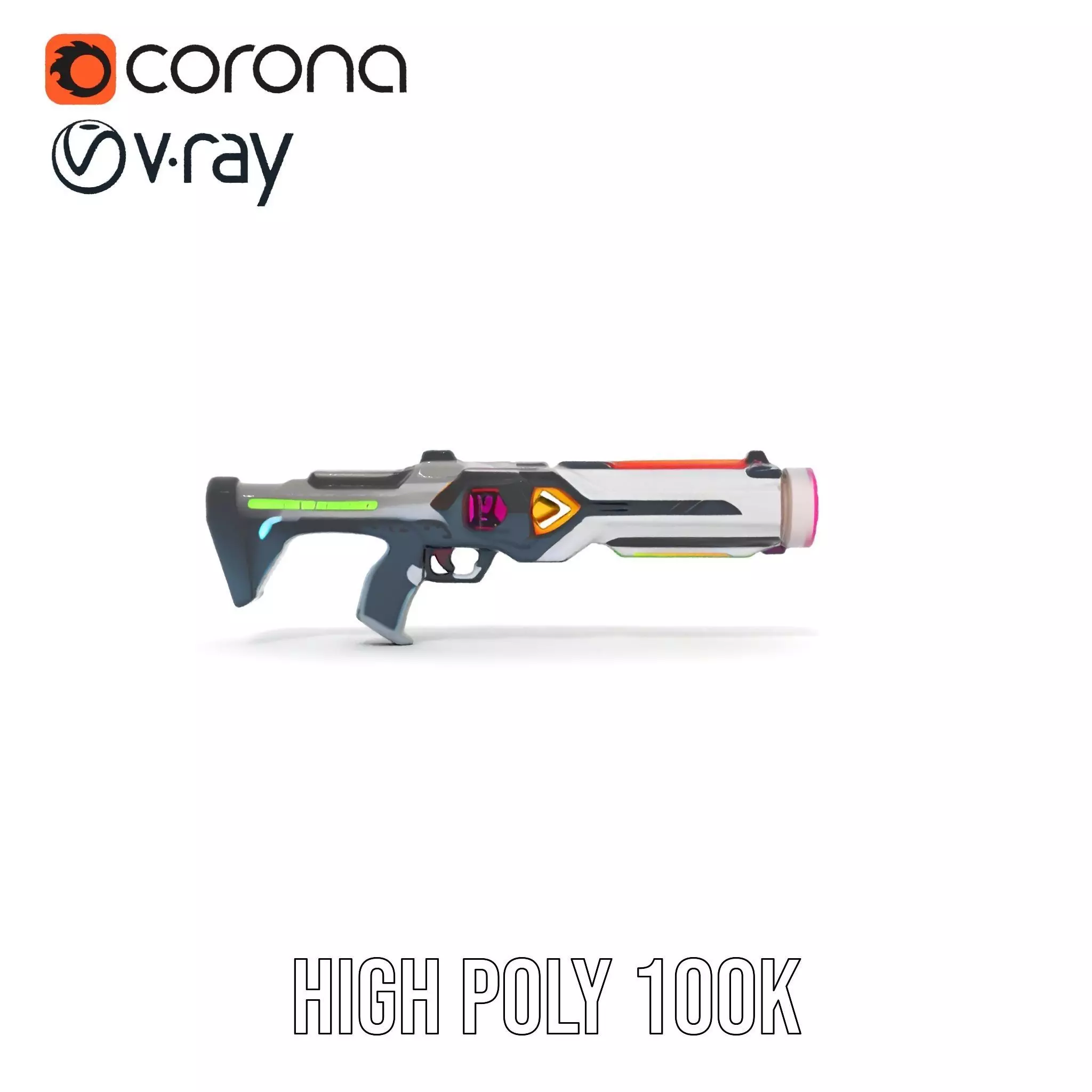 Neon Rifle model pack Low-poly 3D model_32