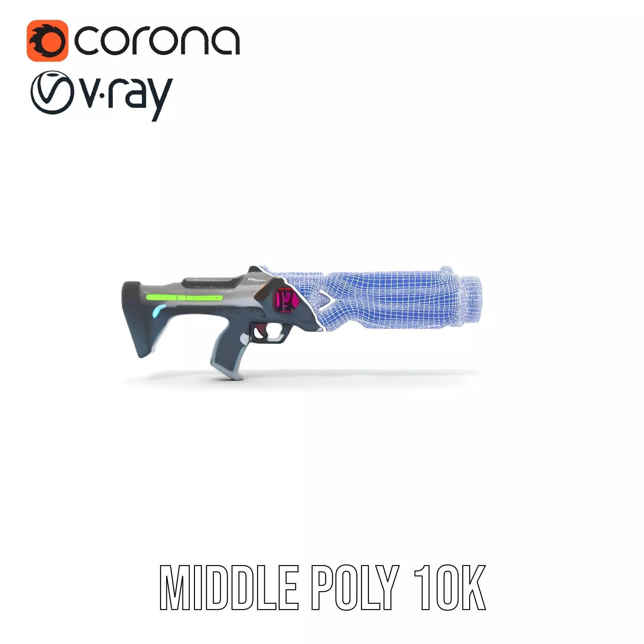 Neon Rifle model pack Low-poly 3D model_25