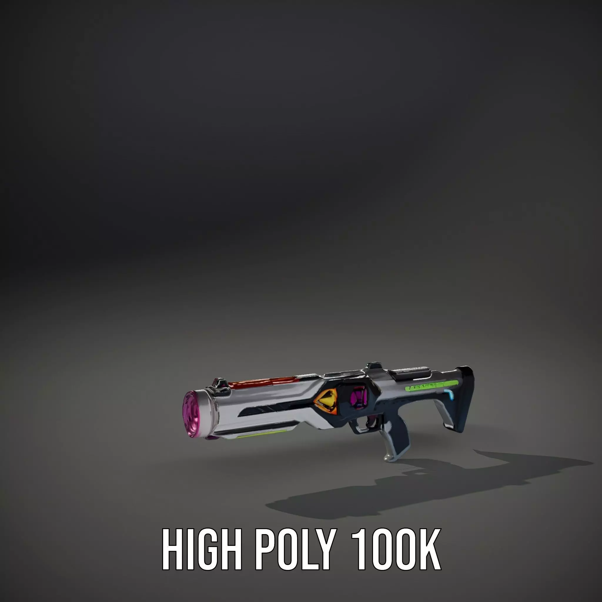 Neon Rifle model pack Low-poly 3D model_9