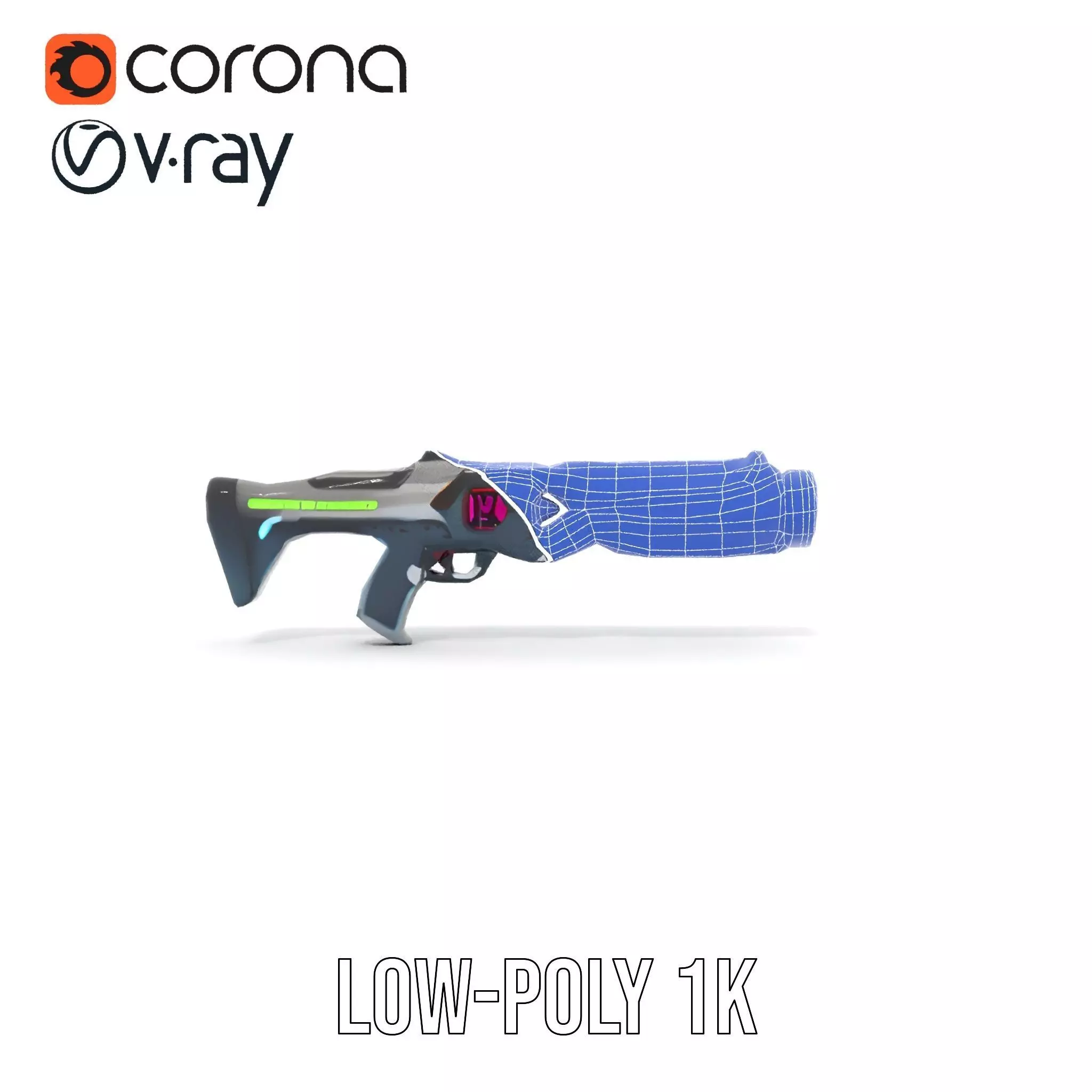 Neon Rifle model pack Low-poly 3D model_31