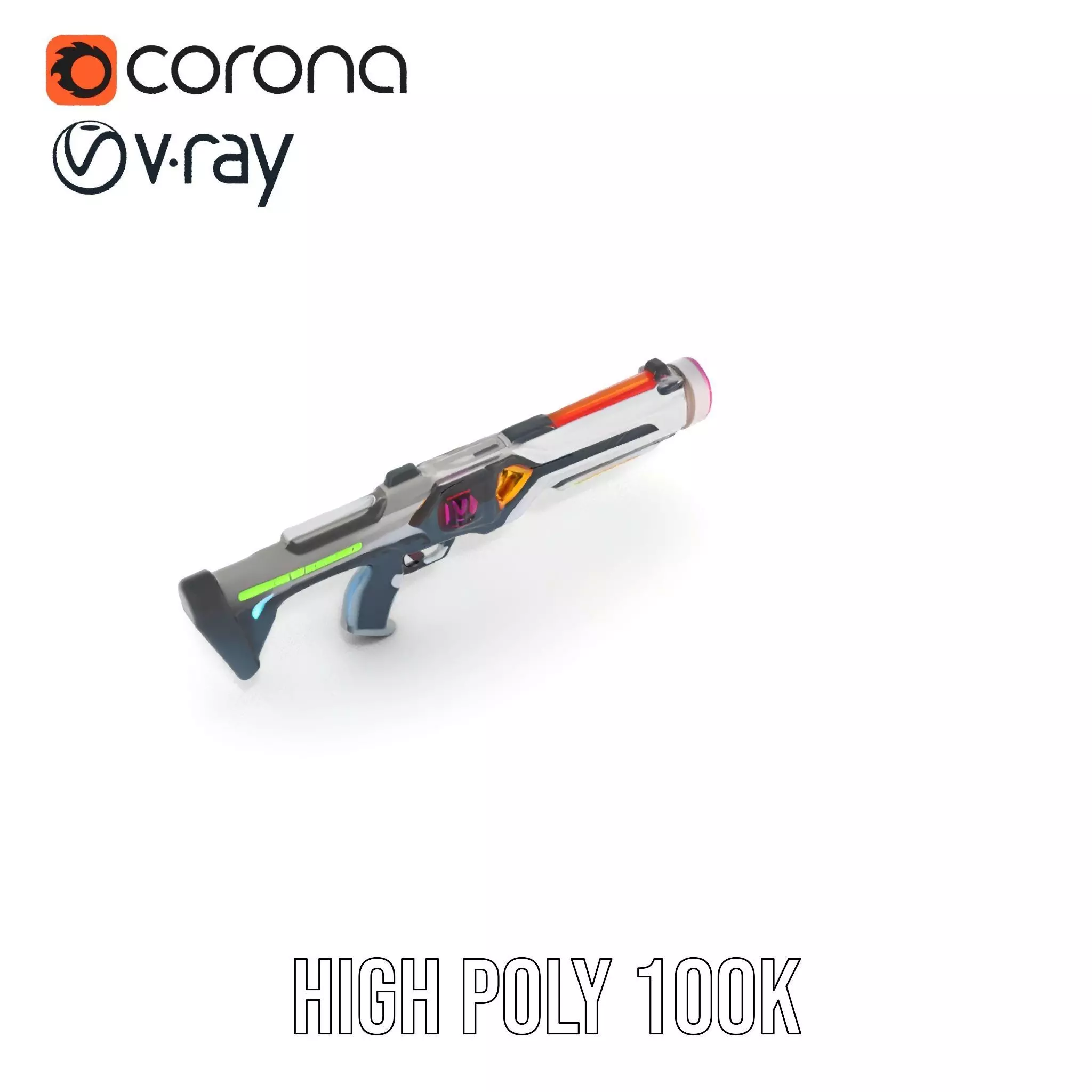 Neon Rifle model pack Low-poly 3D model_21