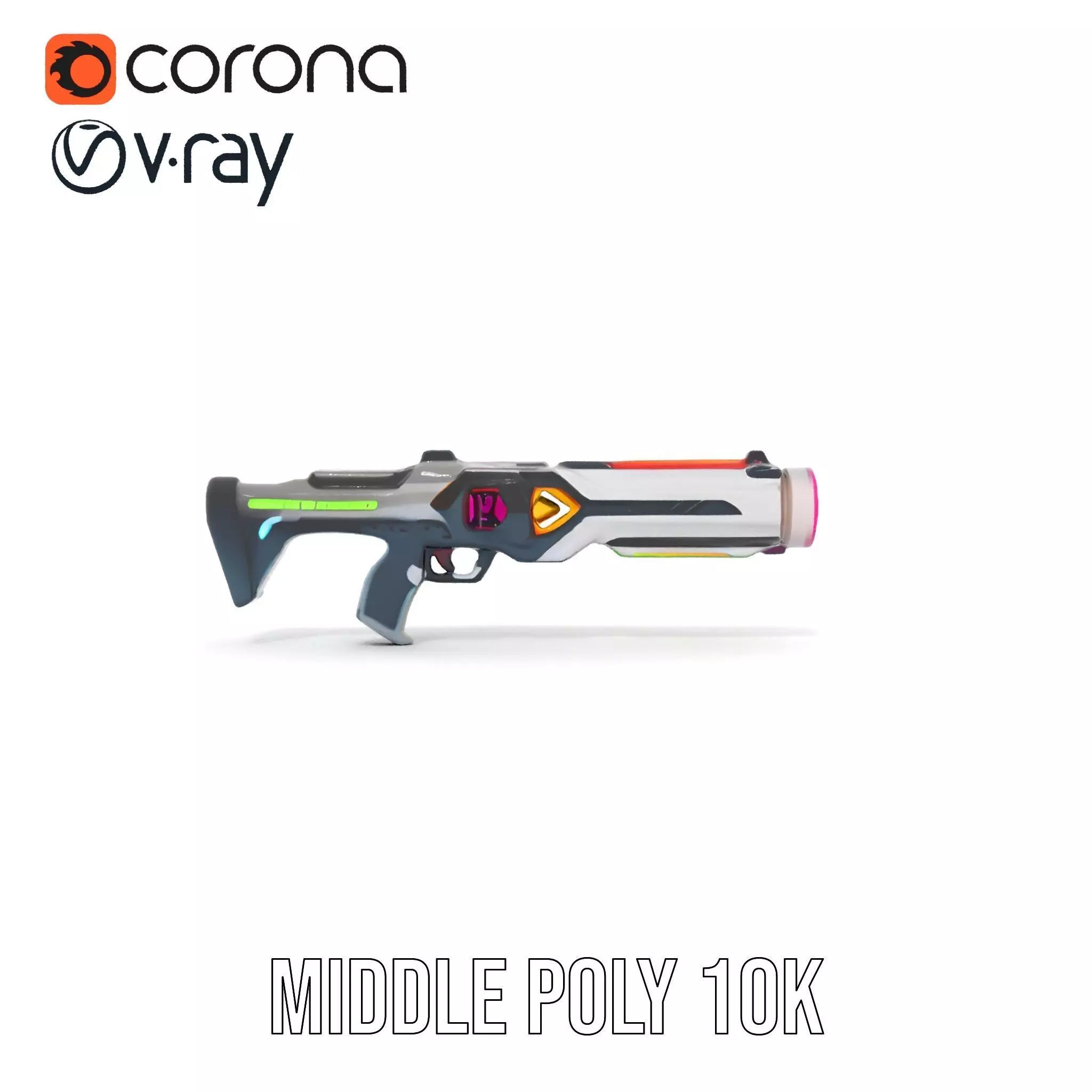 Neon Rifle model pack Low-poly 3D model_16
