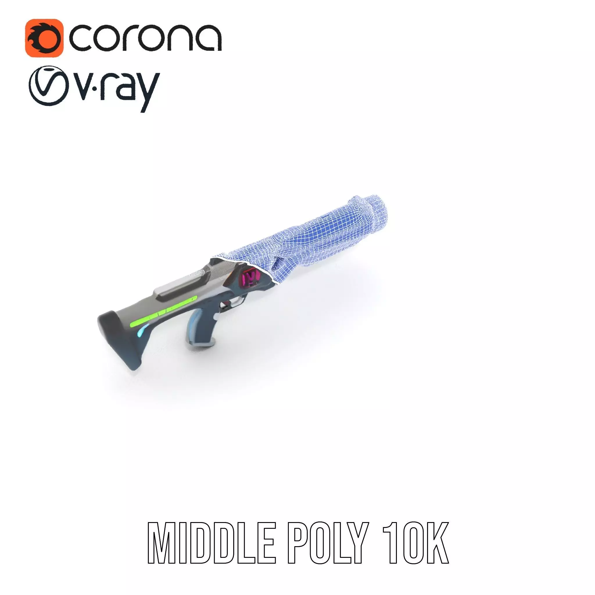 Neon Rifle model pack Low-poly 3D model_30