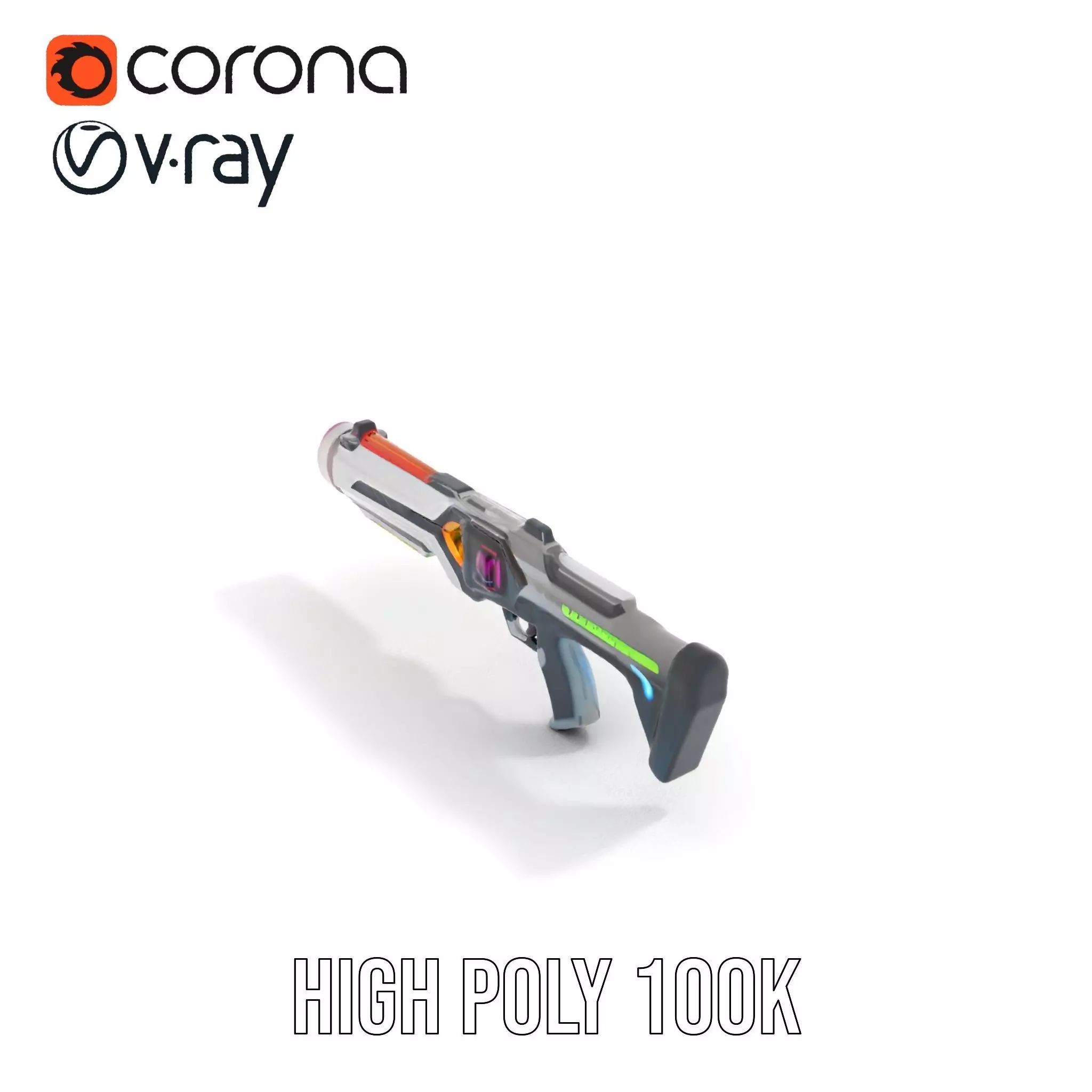 Neon Rifle model pack Low-poly 3D model_18