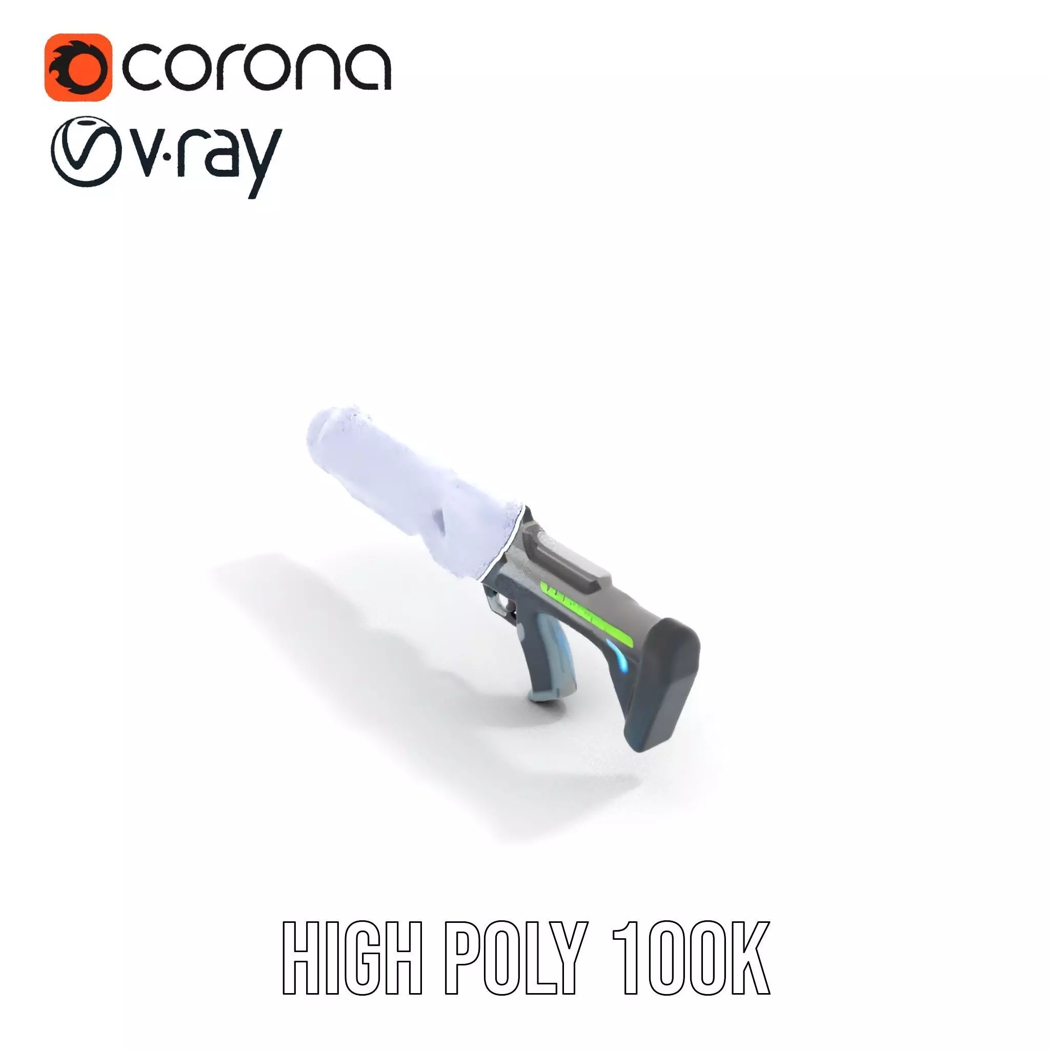 Neon Rifle model pack Low-poly 3D model_34