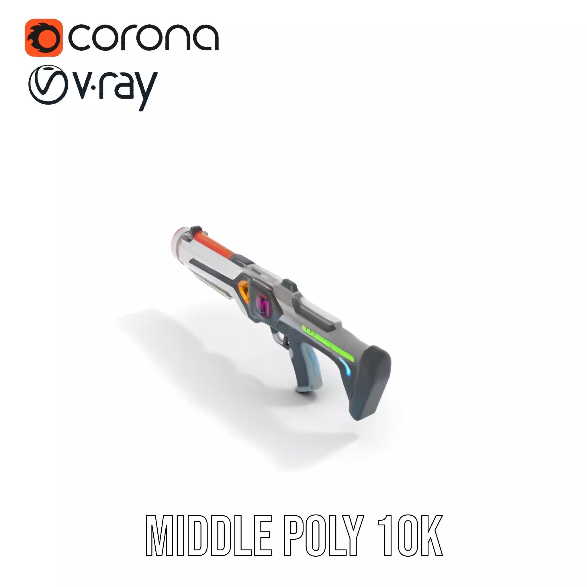 Neon Rifle model pack Low-poly 3D model_6