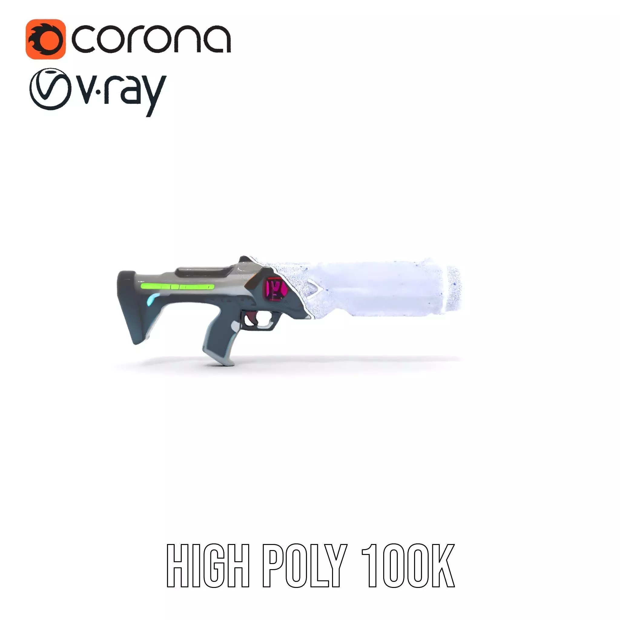 Neon Rifle model pack Low-poly 3D model_35