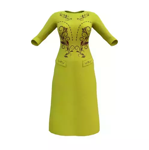 Yellow Floral Formal Dress