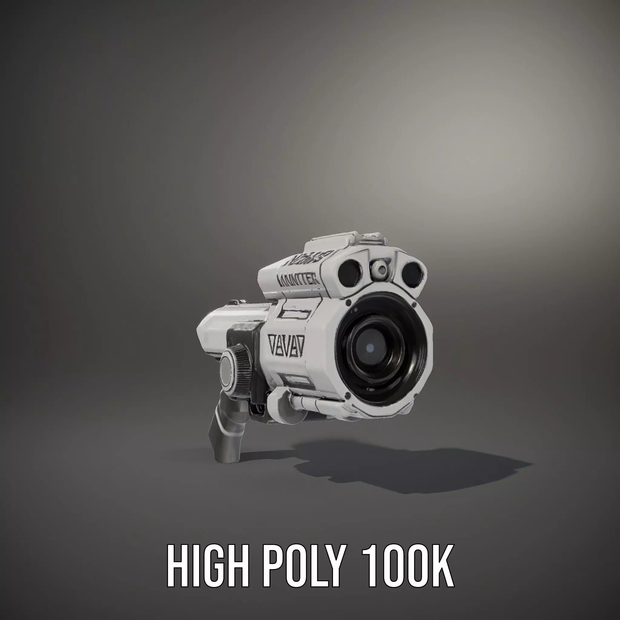 Futuristic Silver Blaster model pack Low-poly 3D model_9