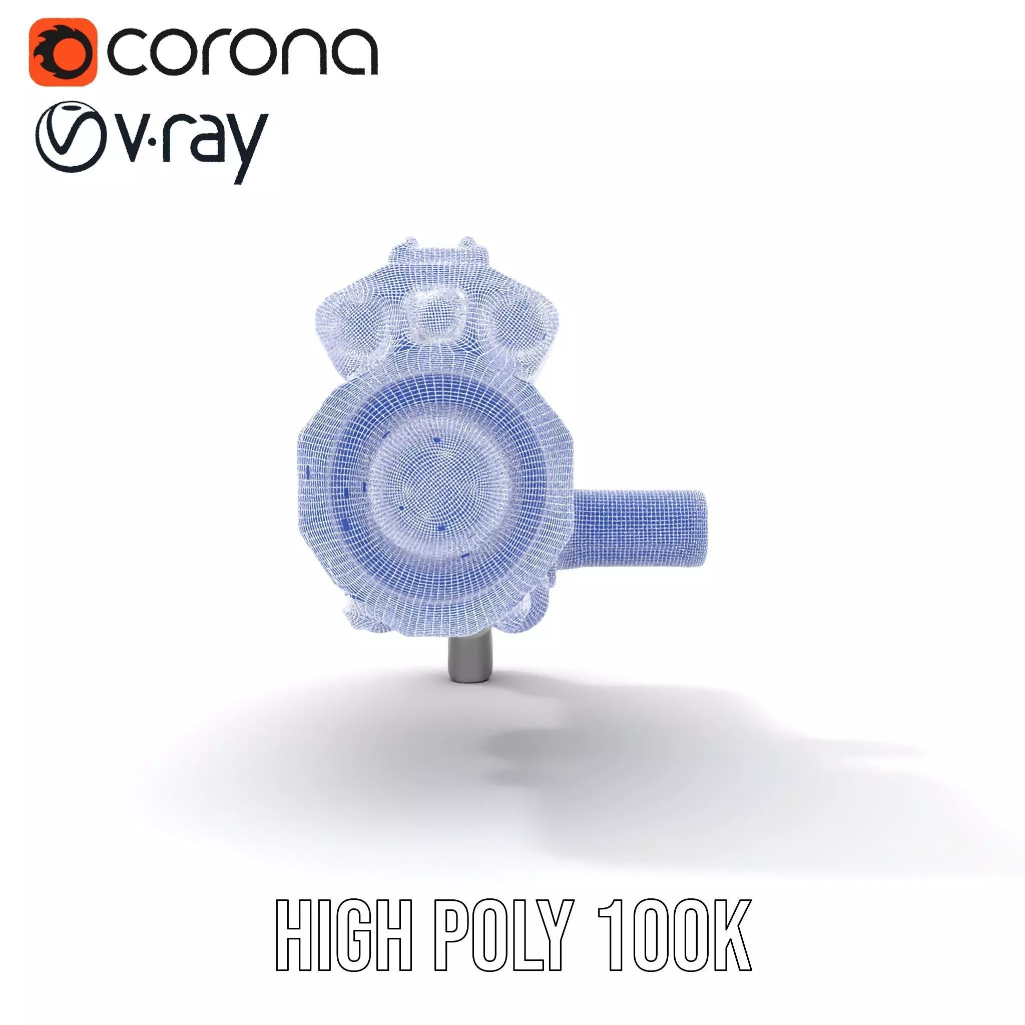 Futuristic Silver Blaster model pack Low-poly 3D model_34