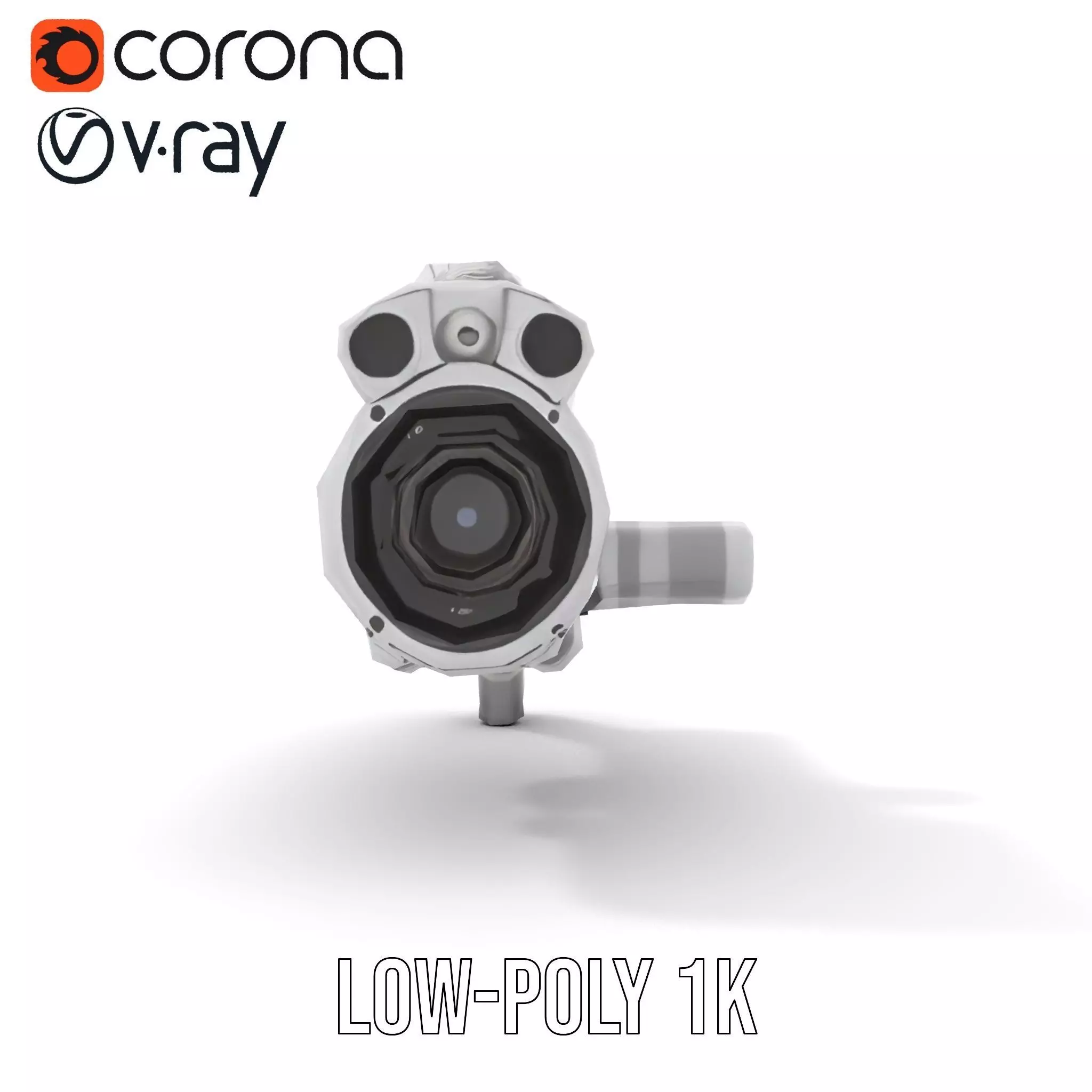 Futuristic Silver Blaster model pack Low-poly 3D model_8