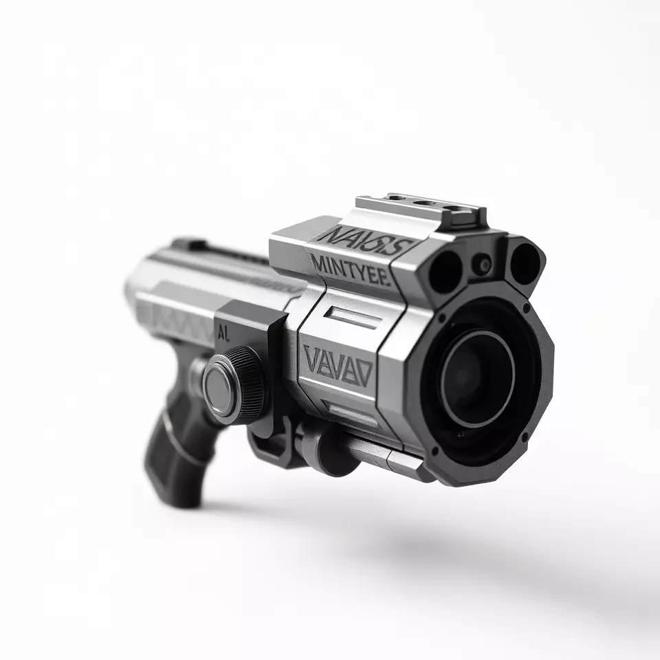 Futuristic Silver Blaster model pack Low-poly 3D model_3