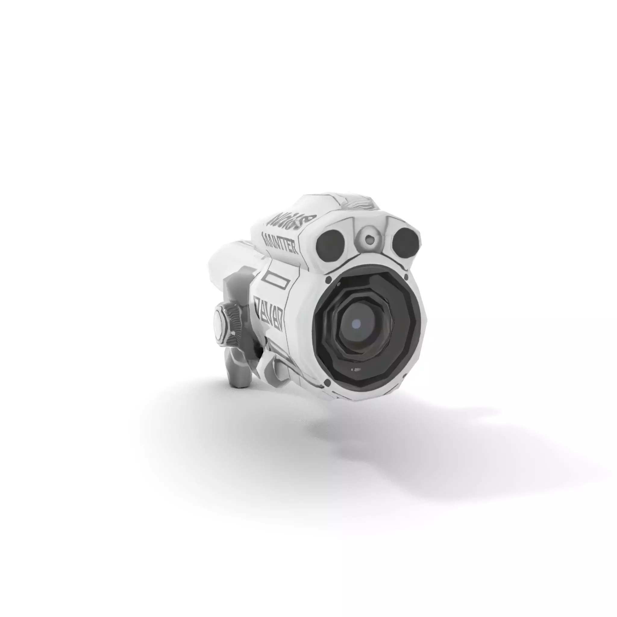 Futuristic Silver Blaster model pack Low-poly 3D model_18