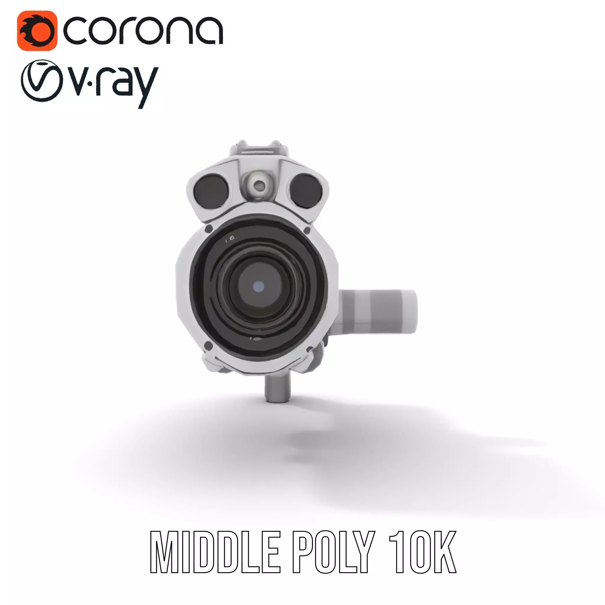 Futuristic Silver Blaster model pack Low-poly 3D model_14