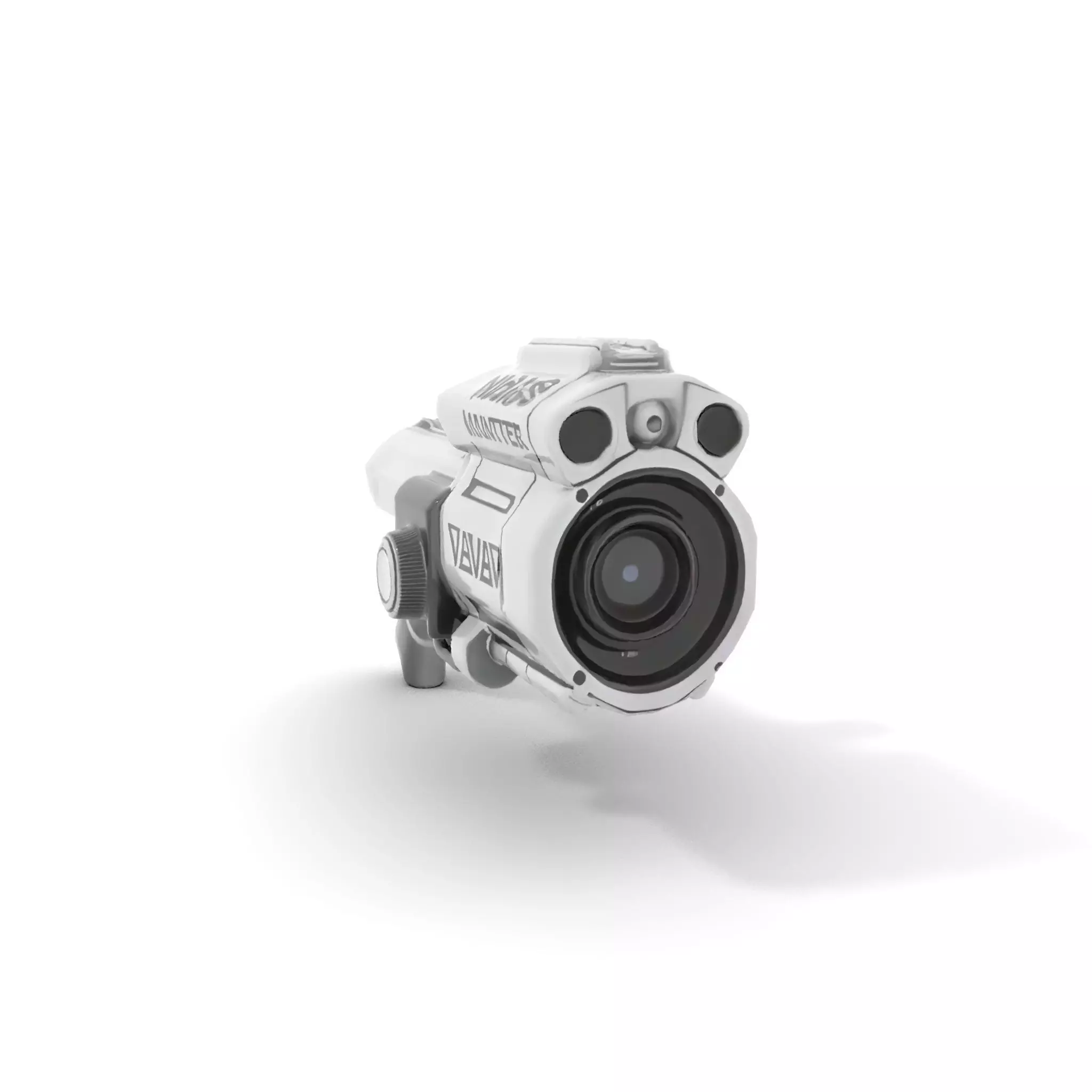 Futuristic Silver Blaster model pack Low-poly 3D model_6