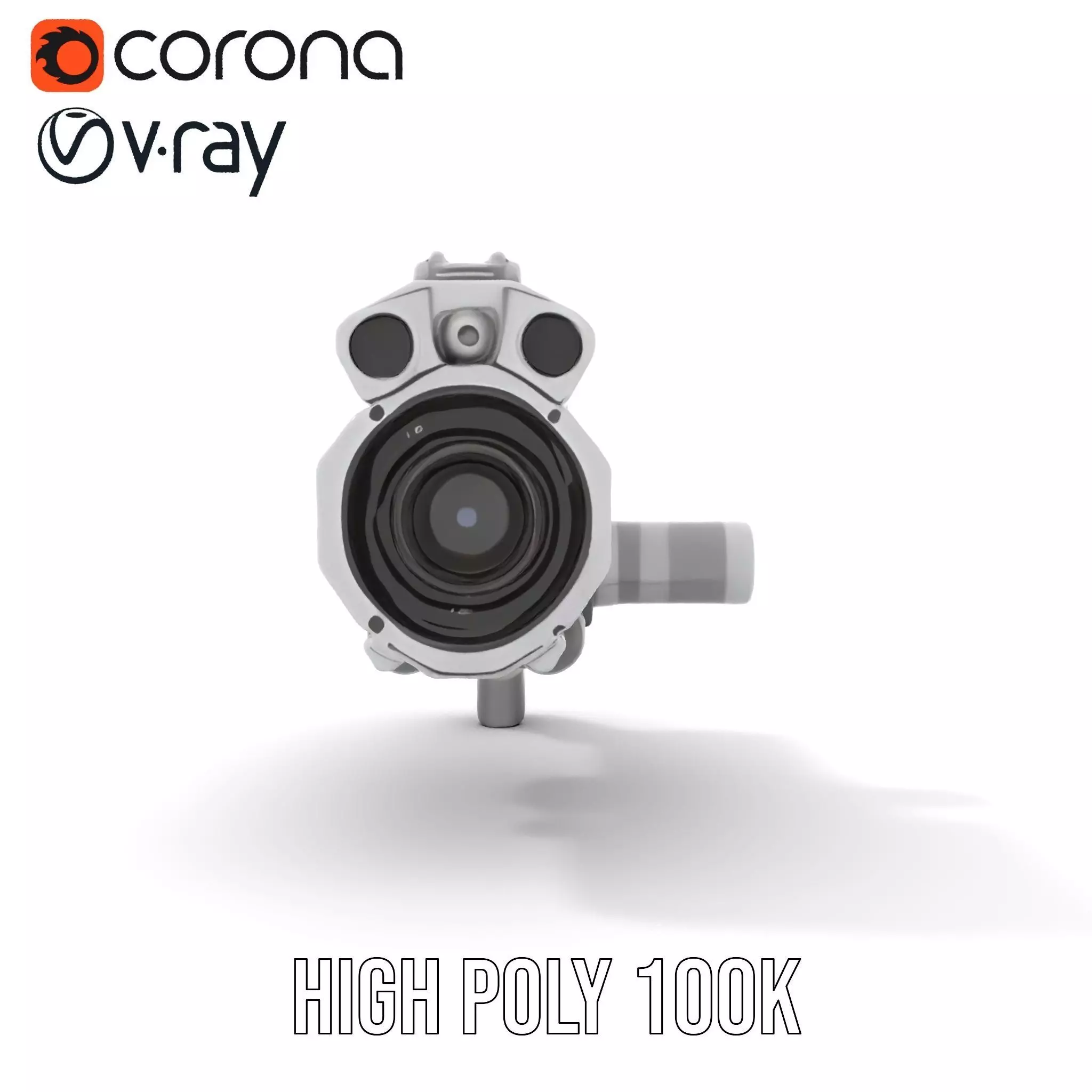 Futuristic Silver Blaster model pack Low-poly 3D model_29