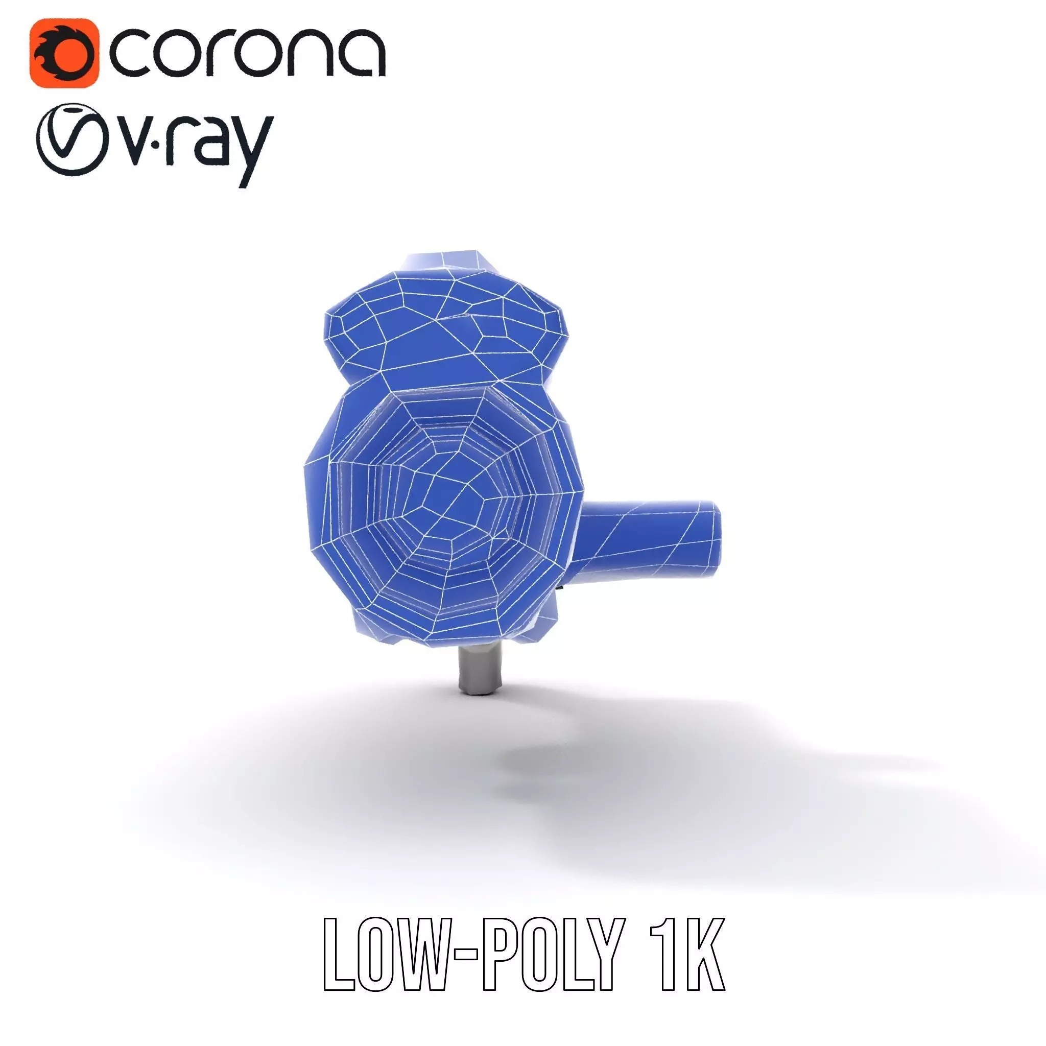 Futuristic Silver Blaster model pack Low-poly 3D model_13