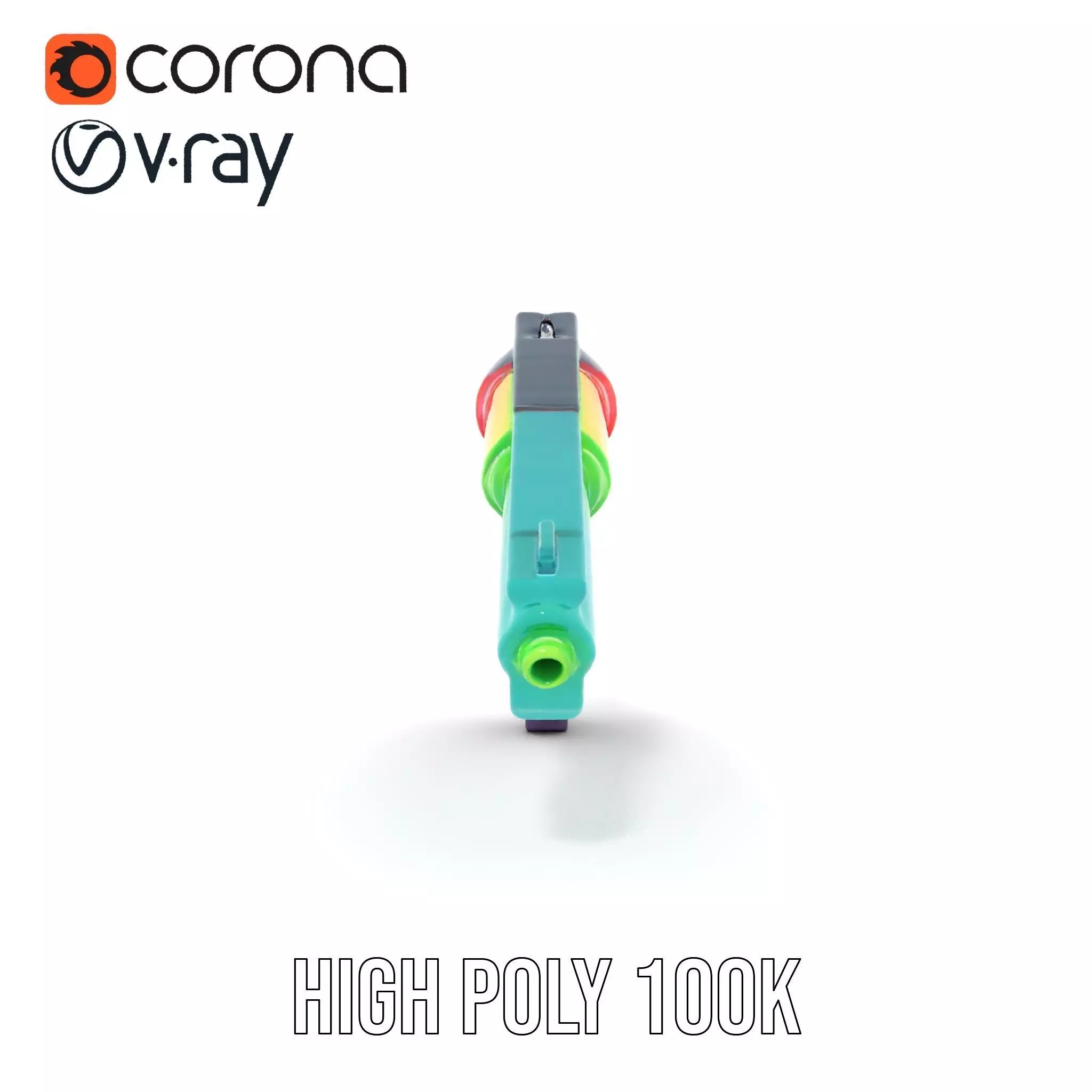 Neon Revolver model pack Low-poly 3D model_26