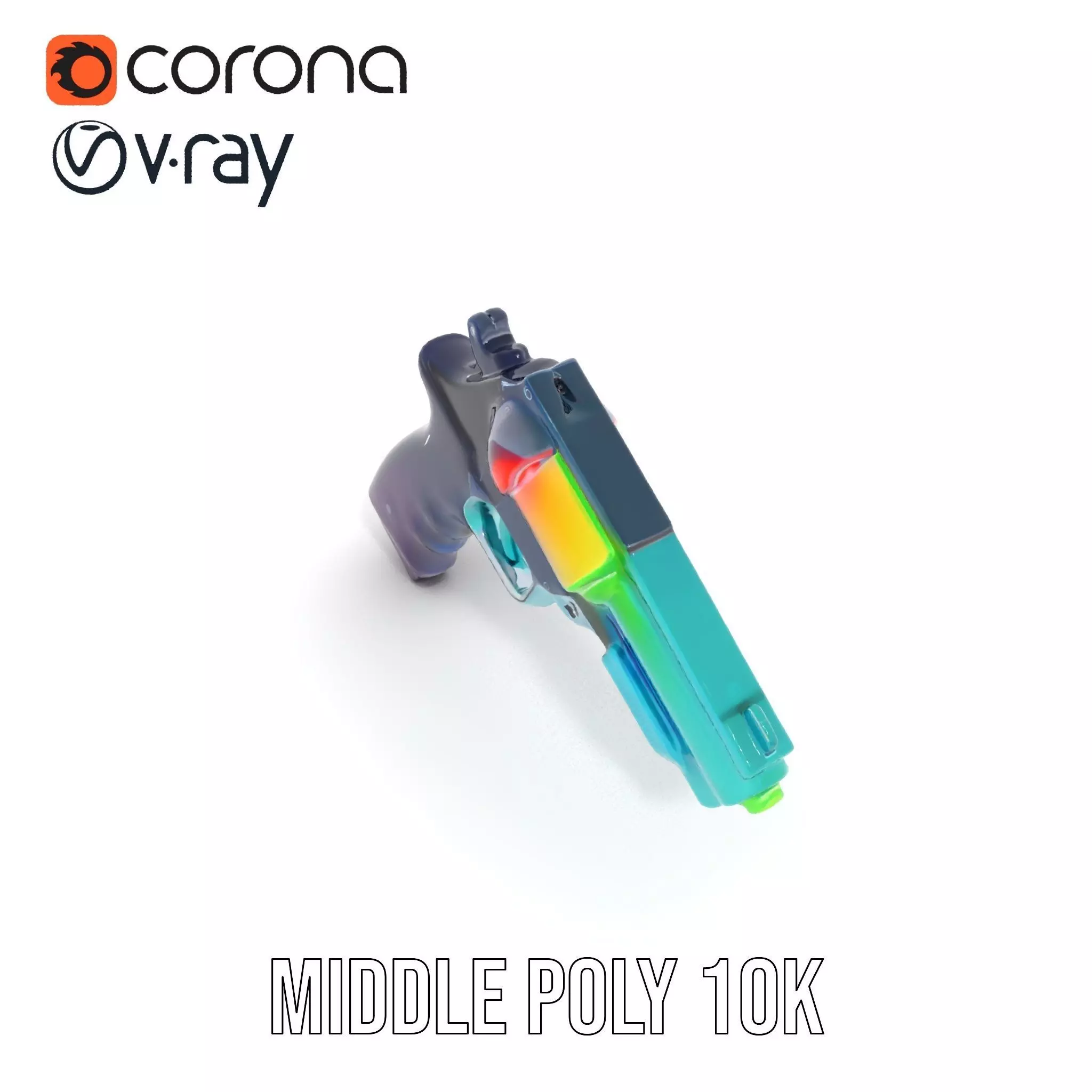 Neon Revolver model pack Low-poly 3D model_6