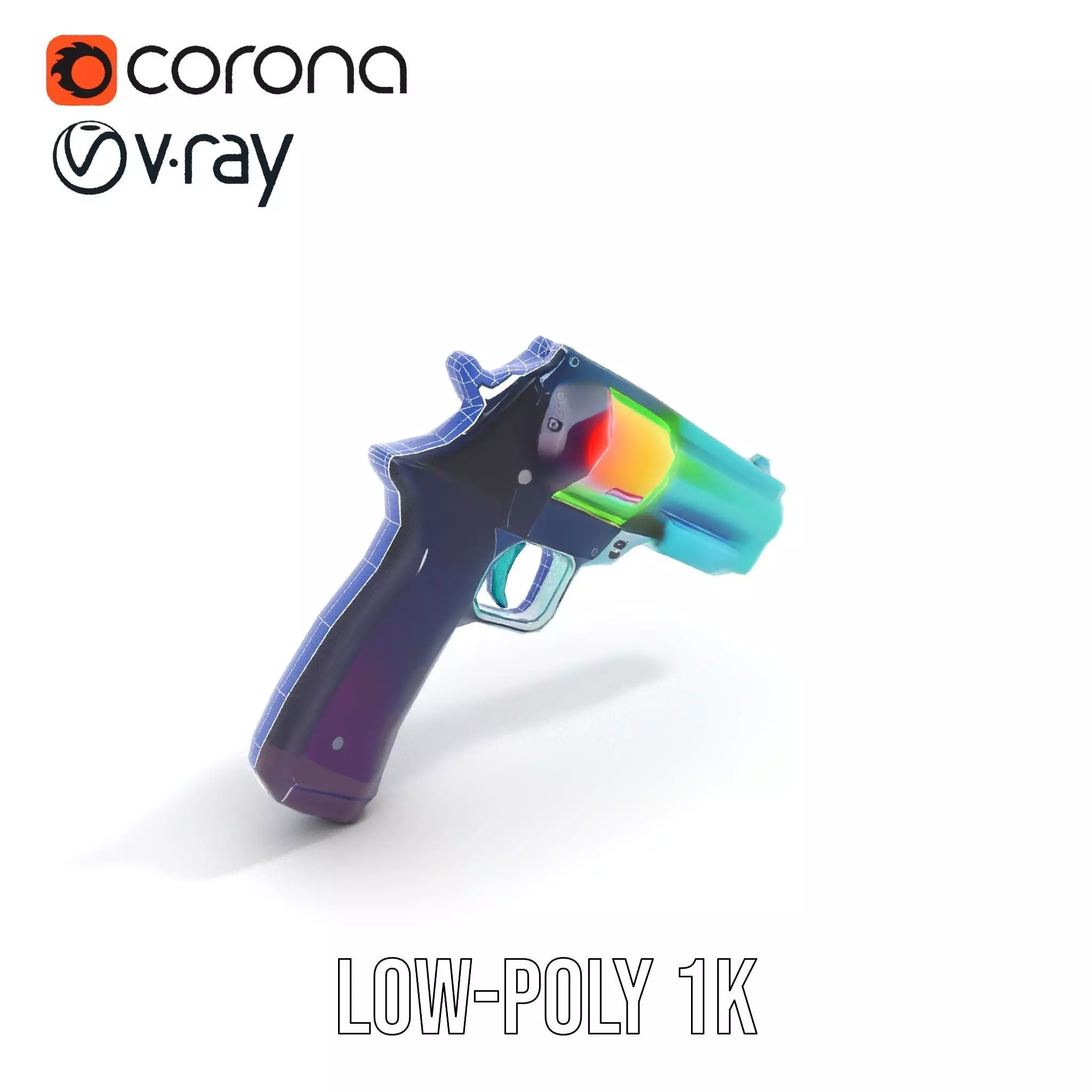 Neon Revolver model pack Low-poly 3D model_28