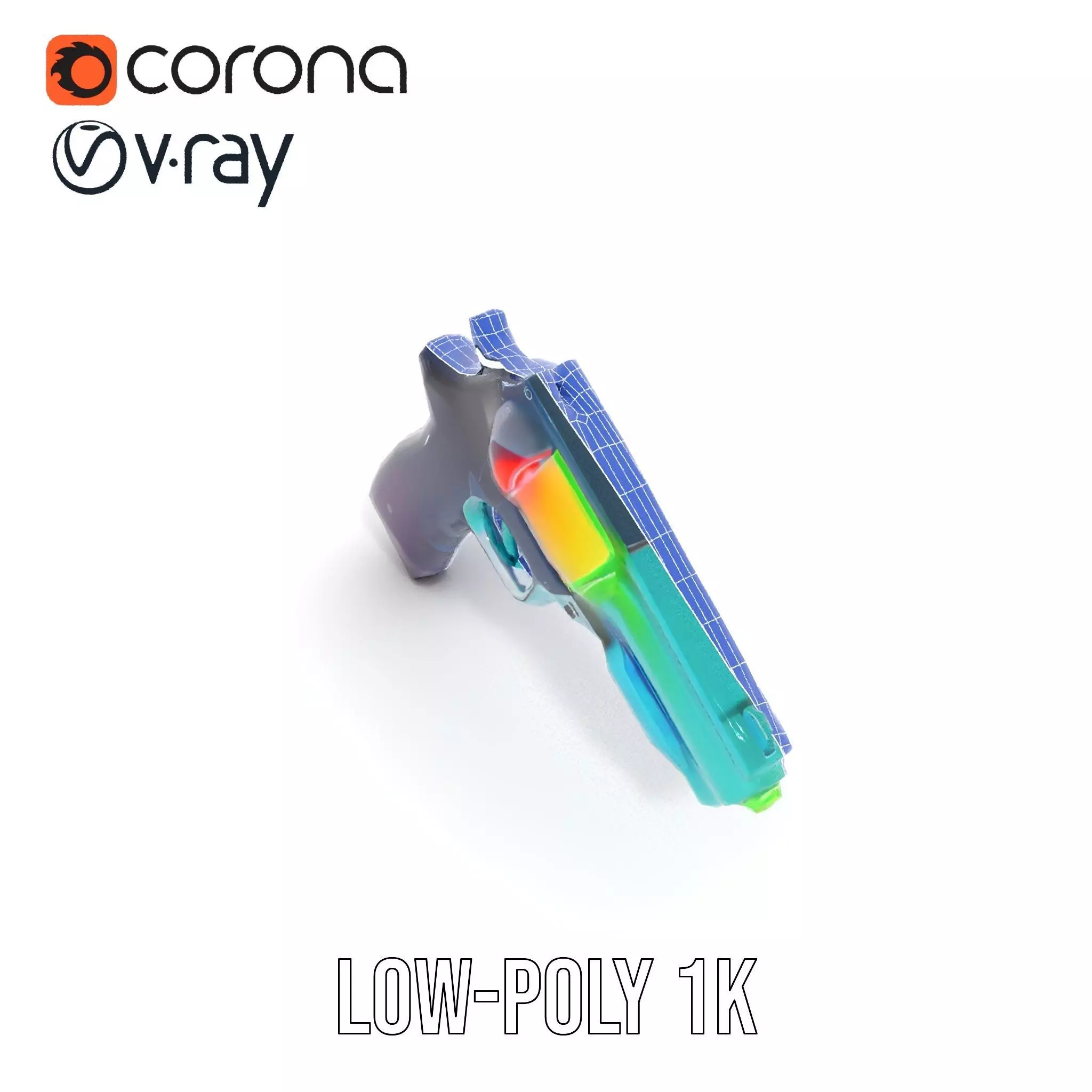 Neon Revolver model pack Low-poly 3D model_23